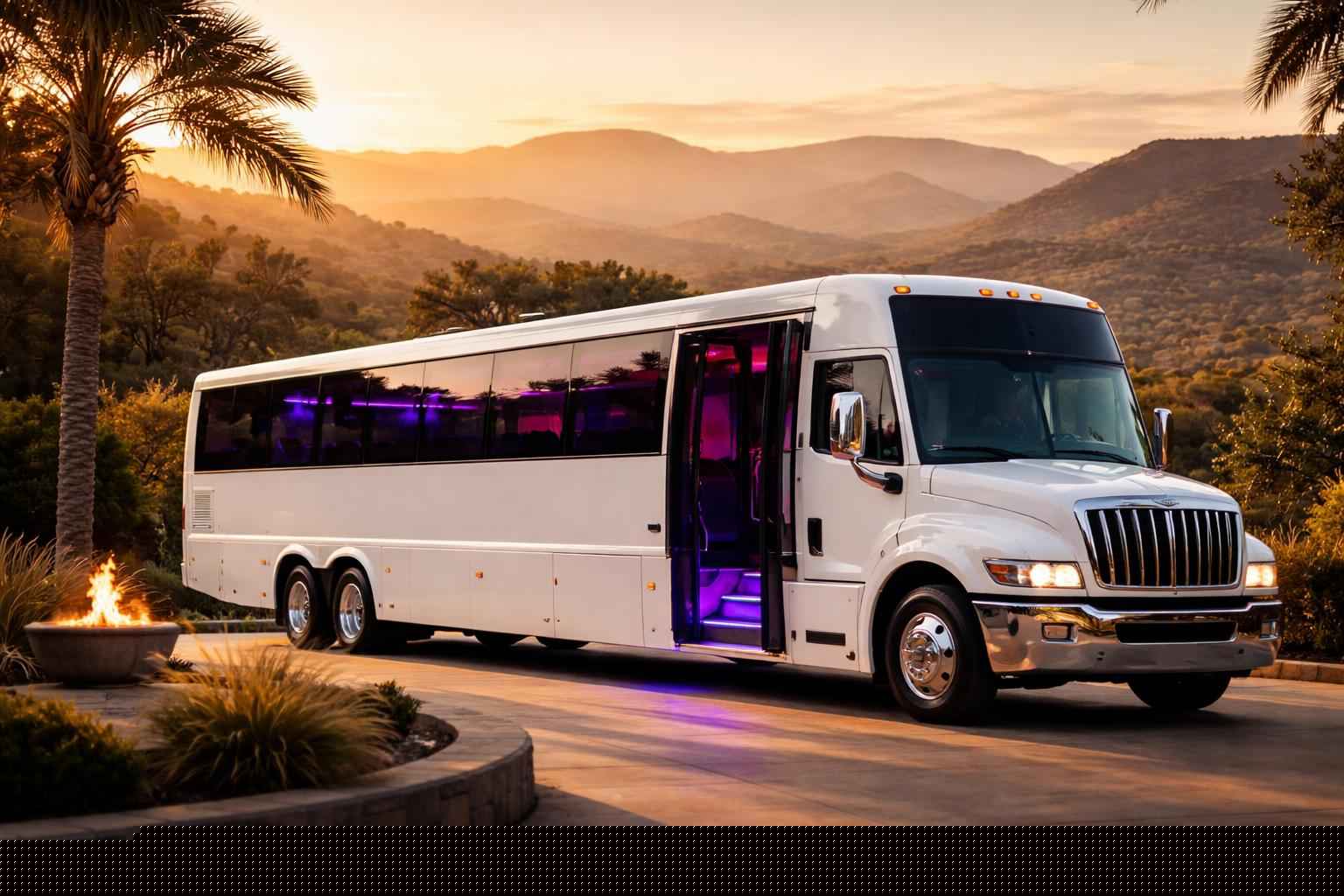 White Party Bus Rental Near Me Alpine Ca