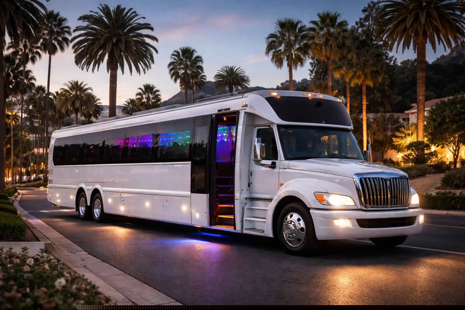 White Party Bus Rental Near Me Bostonia Ca