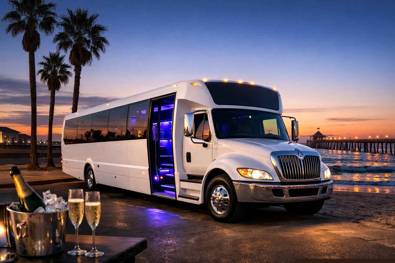 White Party Bus Rental Near Me Imperial Beach Ca