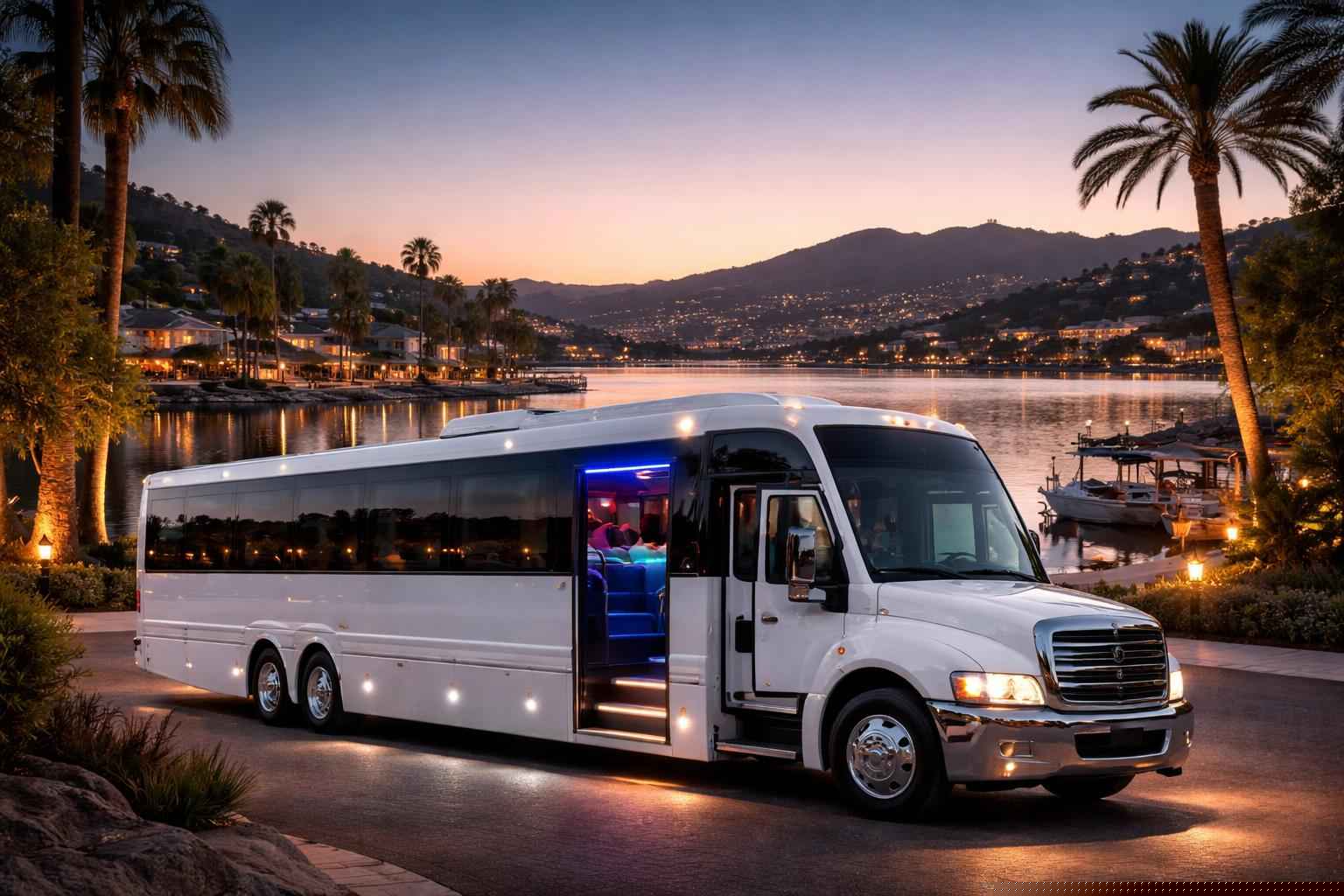 White Party Bus Rental Near Me Lake San Marcos Ca