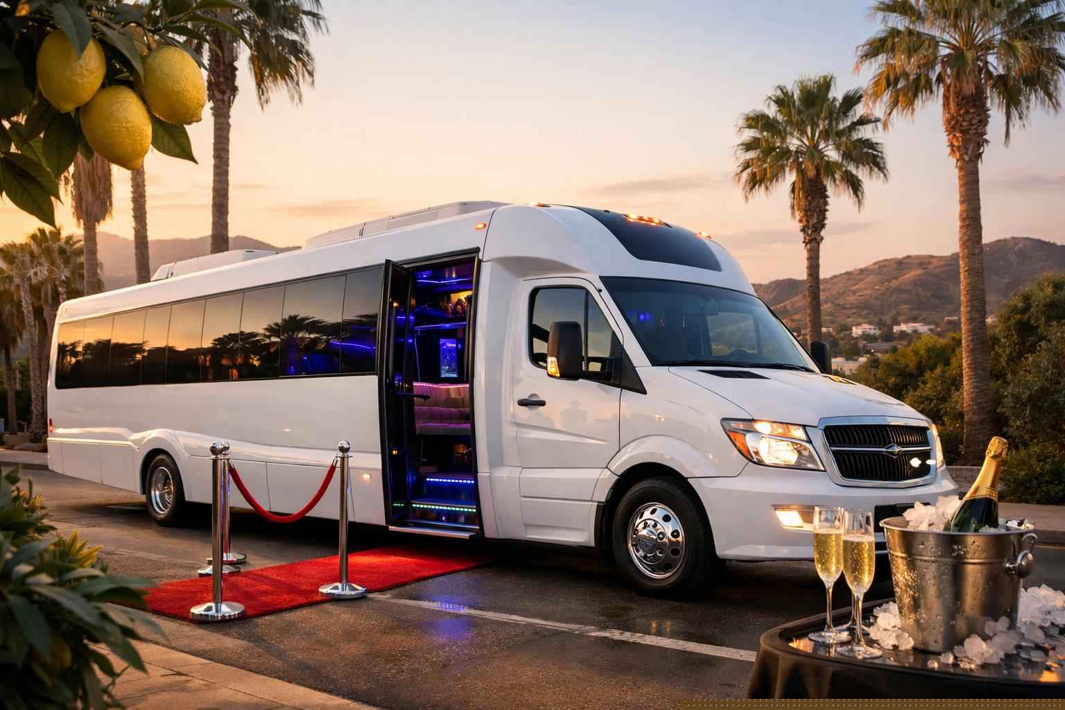 White Party Bus Rental Near Me Lemon Grove Ca