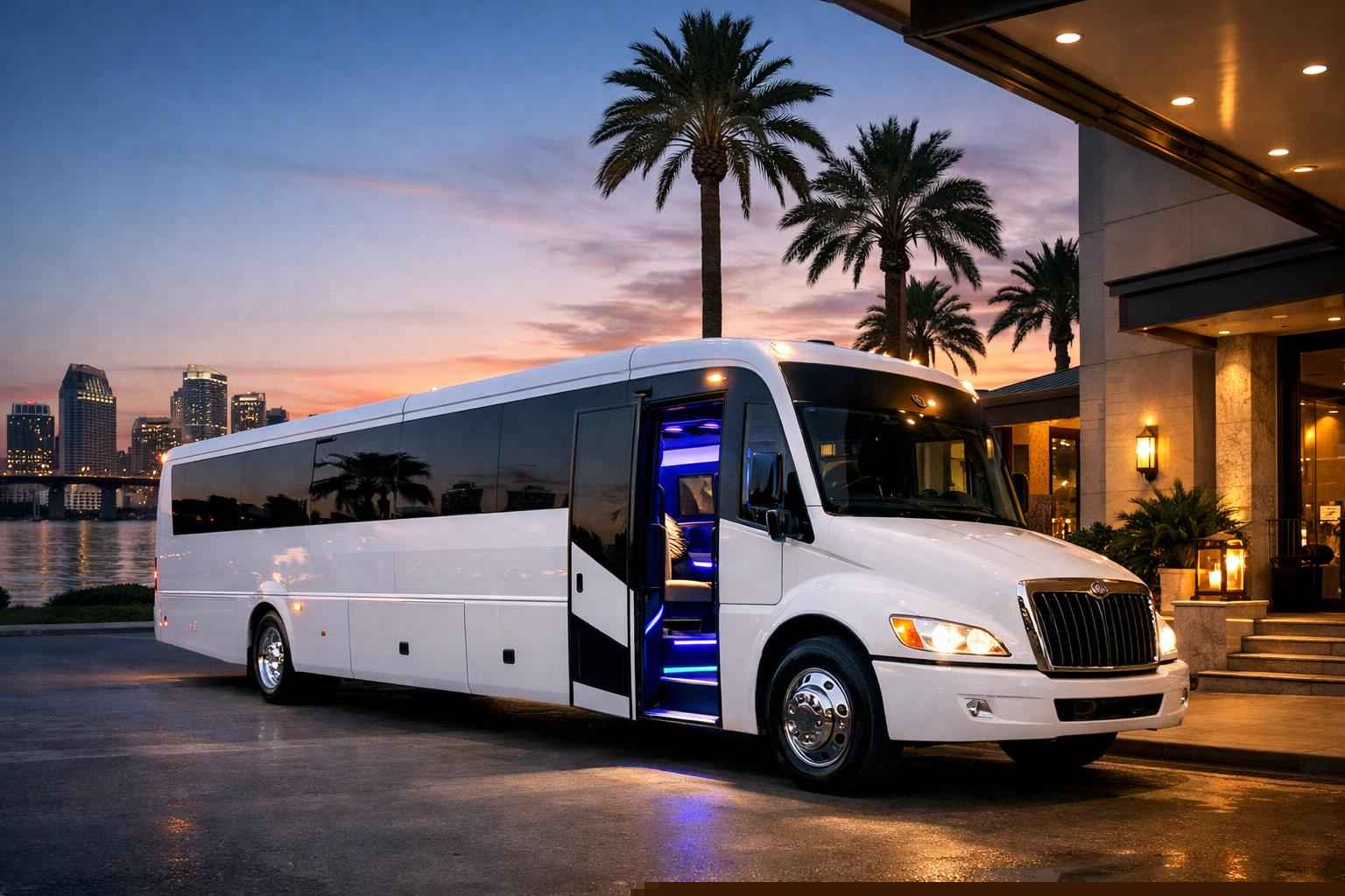 White Party Bus Rental Near Me National City Ca