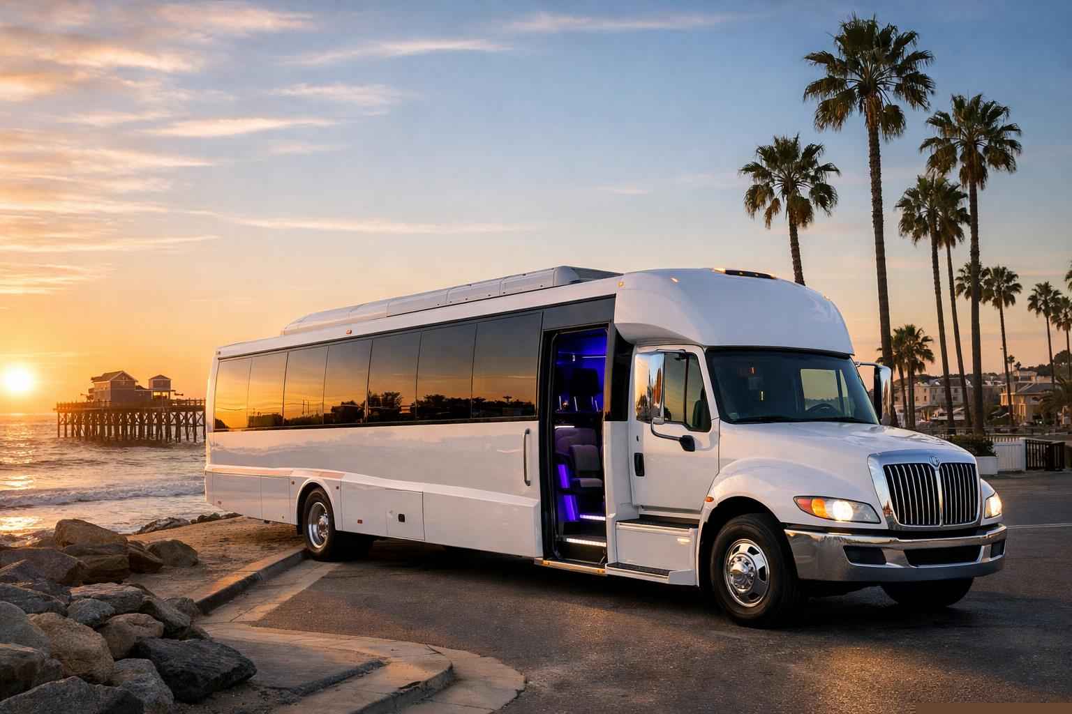 White Party Bus Rental Near Me Oceanside Ca
