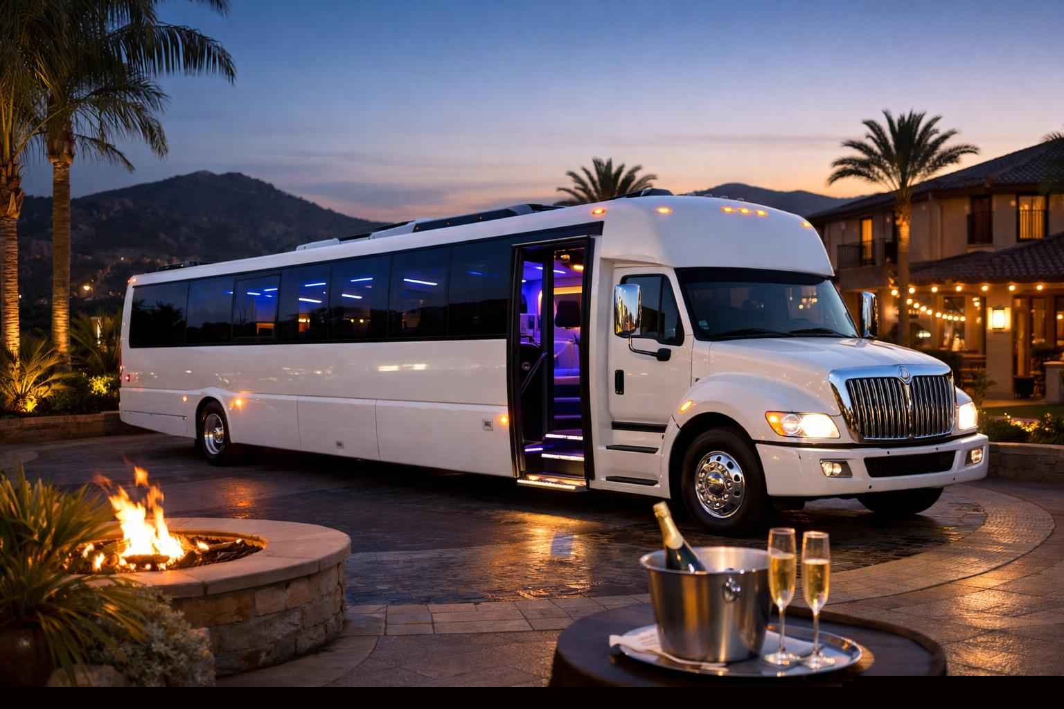 White Party Bus Rental In Poway California White Party Bus Rental Near Me Poway Ca