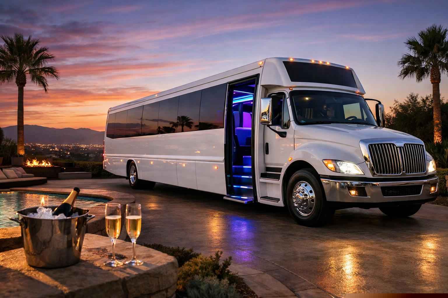 White Party Bus Rental Near Me Vista Ca