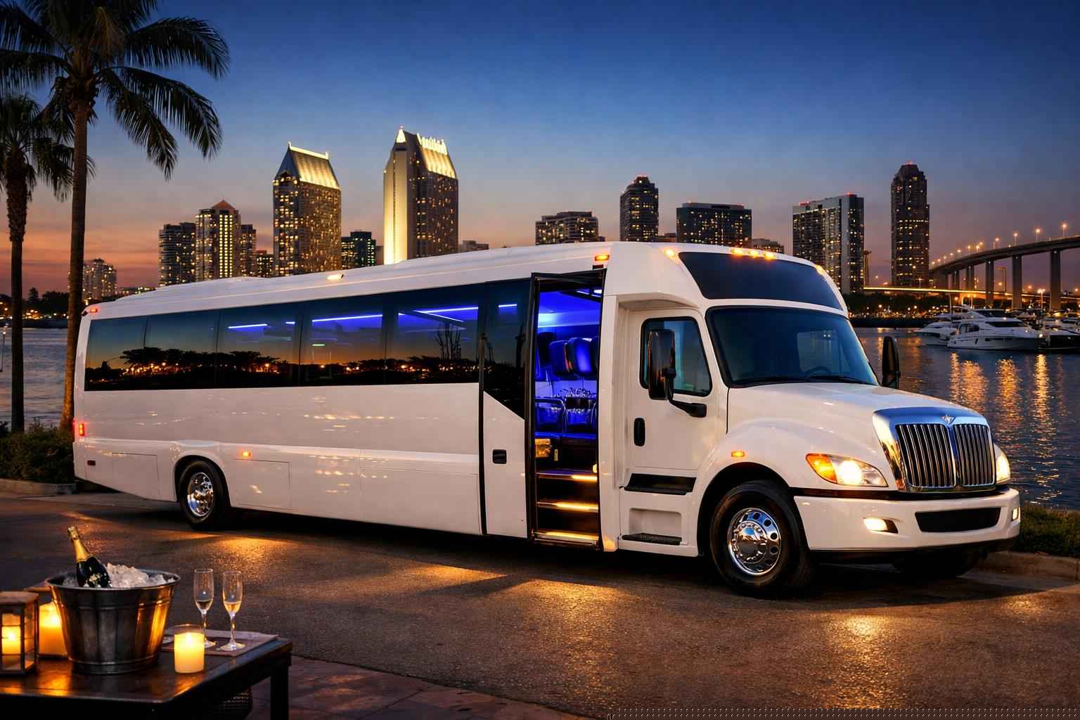 White Party Bus Rental San Diego Ca