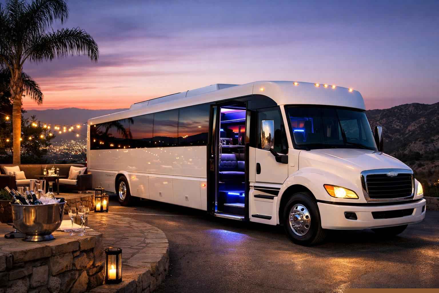 White Party Bus Rental Santee Ca