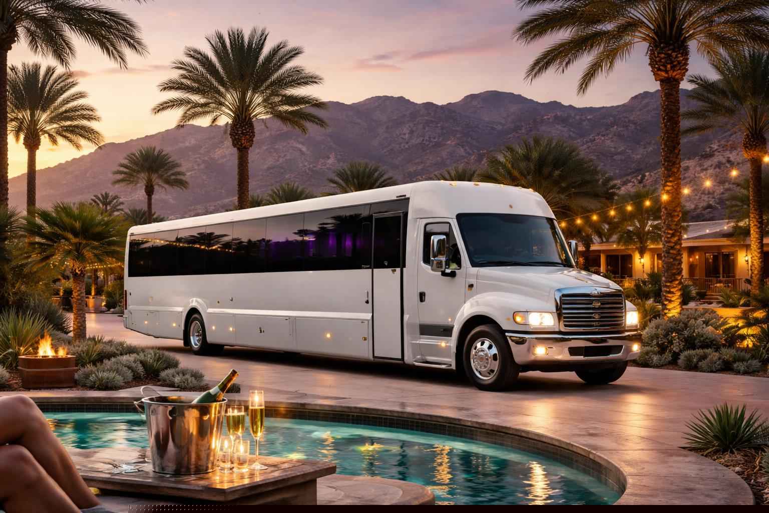 White Party Bus Rental Services In Borrego Springs California
