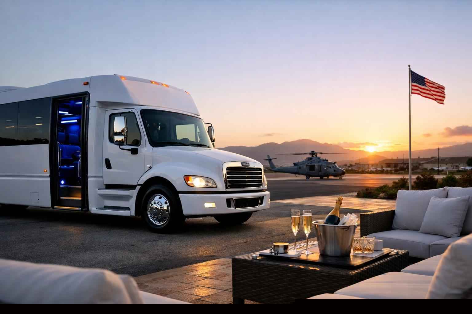White Party Bus Rental Services In Camp Pendleton Mainside California