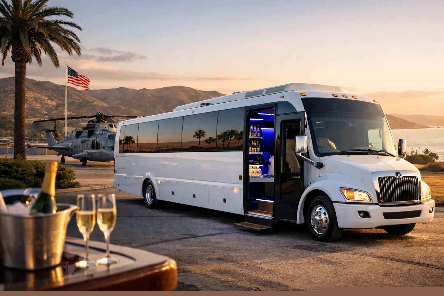 White Party Bus Rental In Camp Pendleton South California White Party Bus Rental Services In Camp Pendleton South California