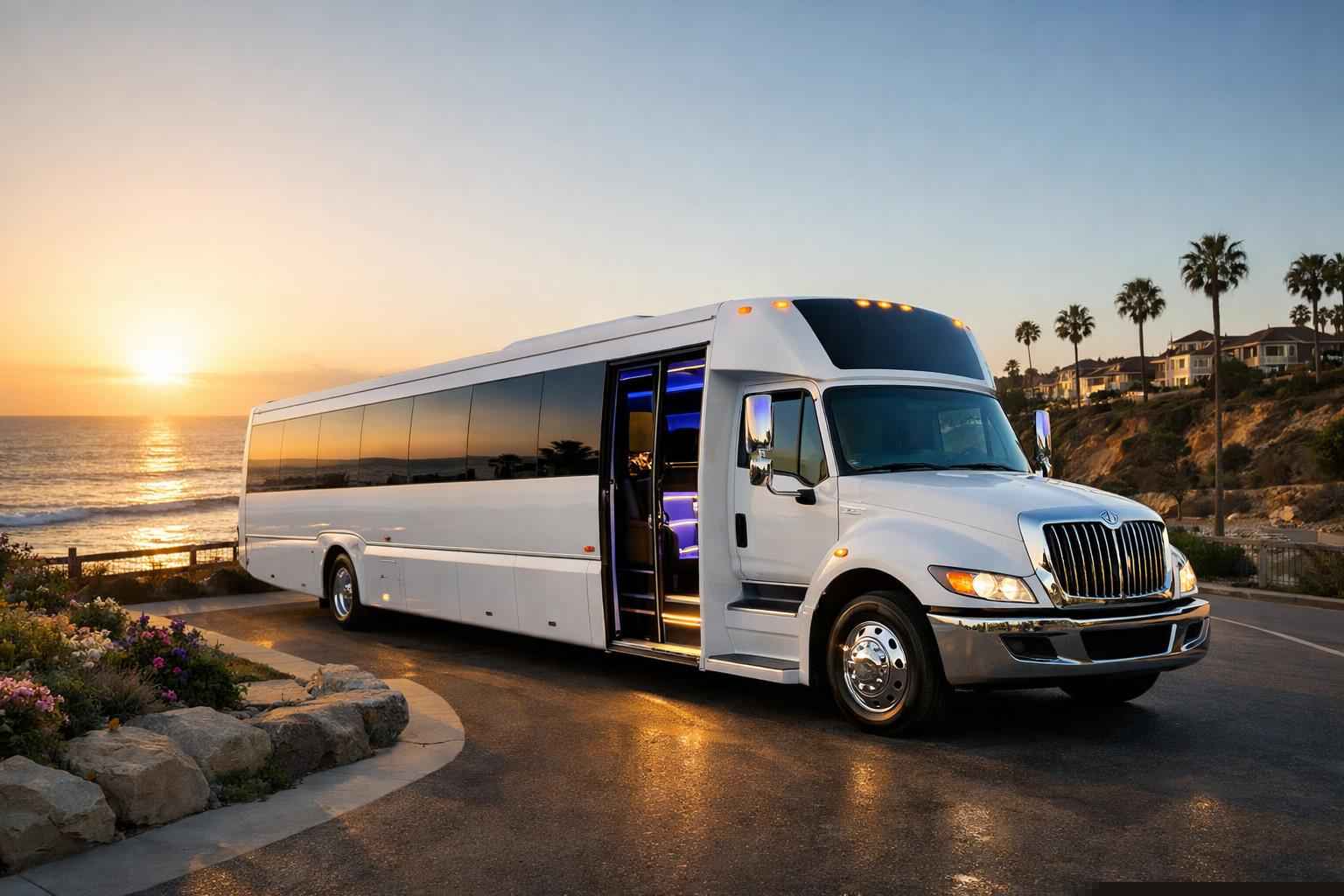 White Party Bus Rental Services In Carlsbad California