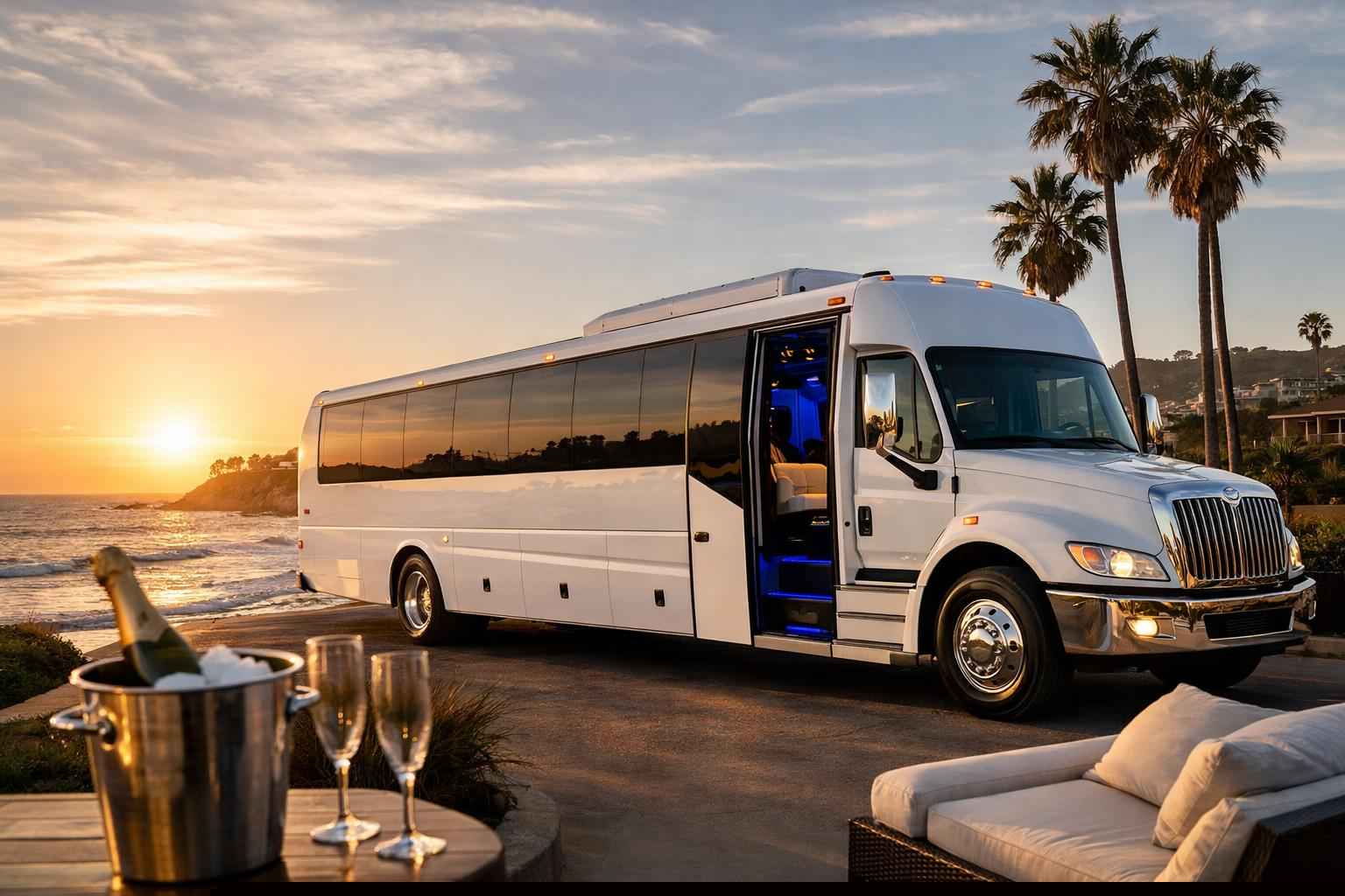 White Party Bus Rental Services In Del Mar California
