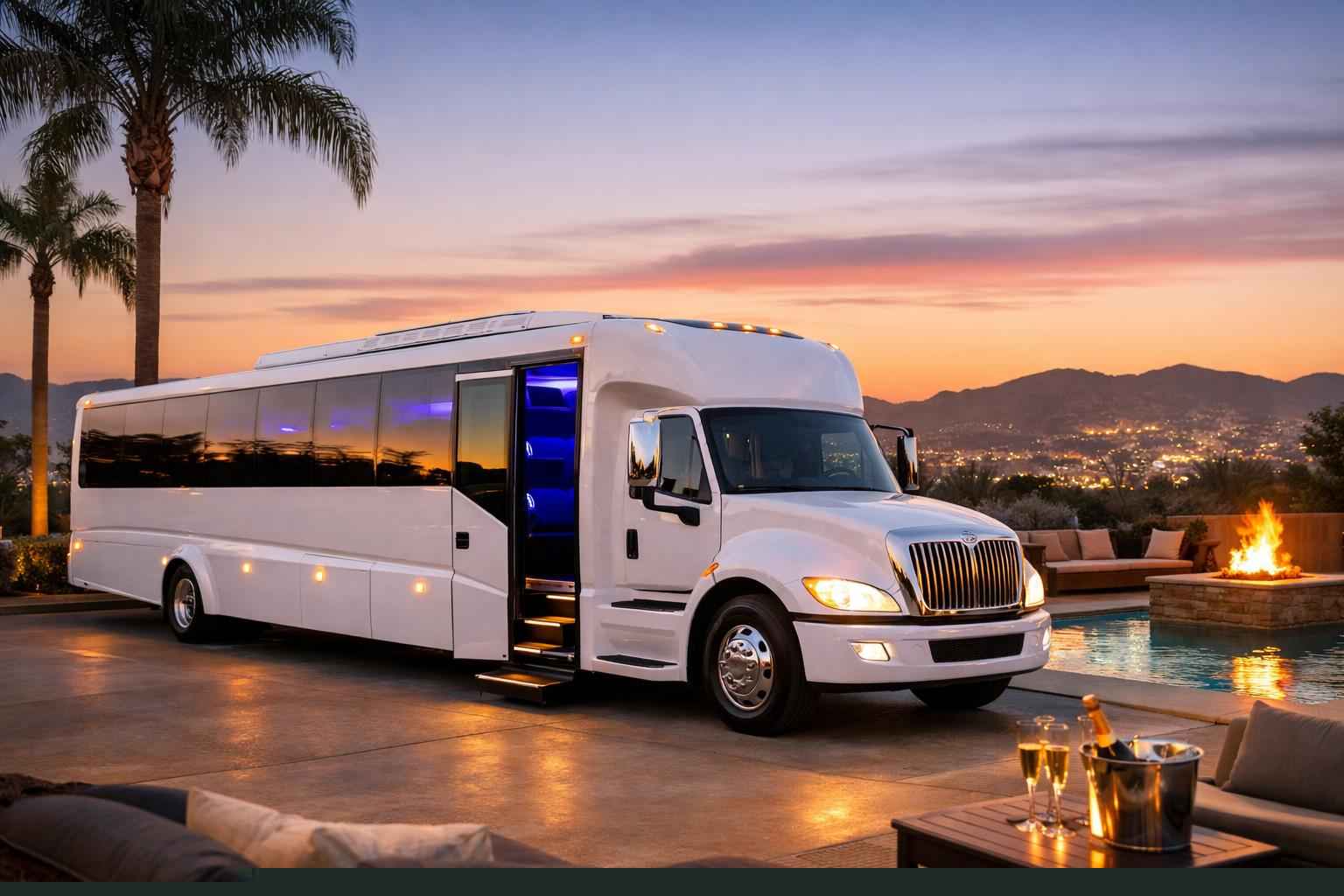 White Party Bus Rental Services In El Cajon California