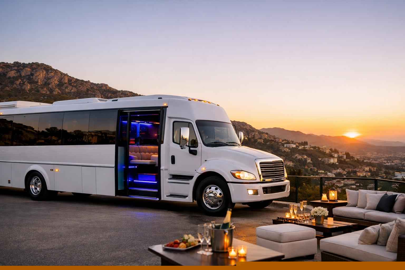 White Party Bus Rental In Granite Hills California White Party Bus Rental Services In Granite Hills California