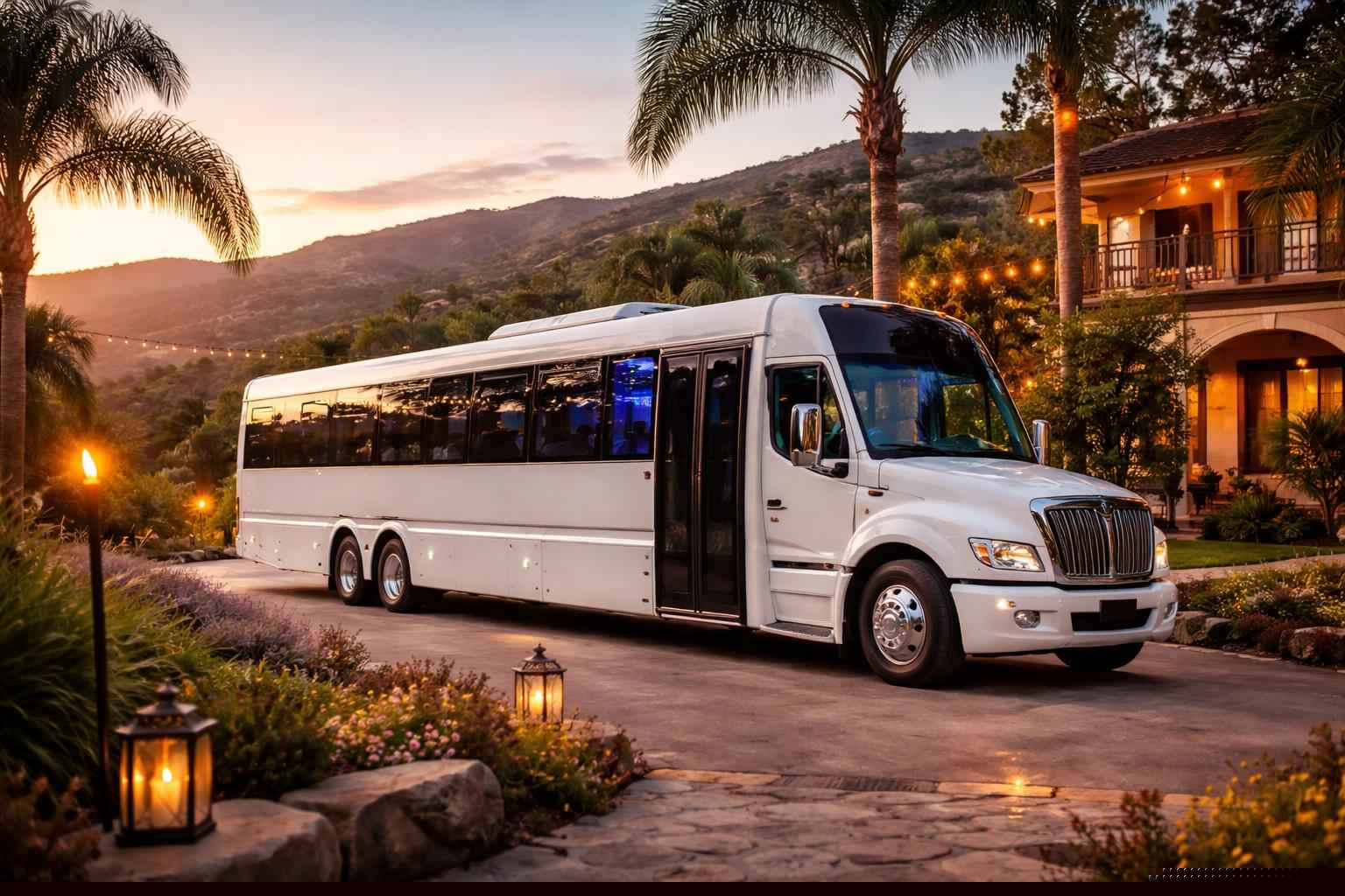 White Party Bus Rental Services In Hidden Meadows Ca