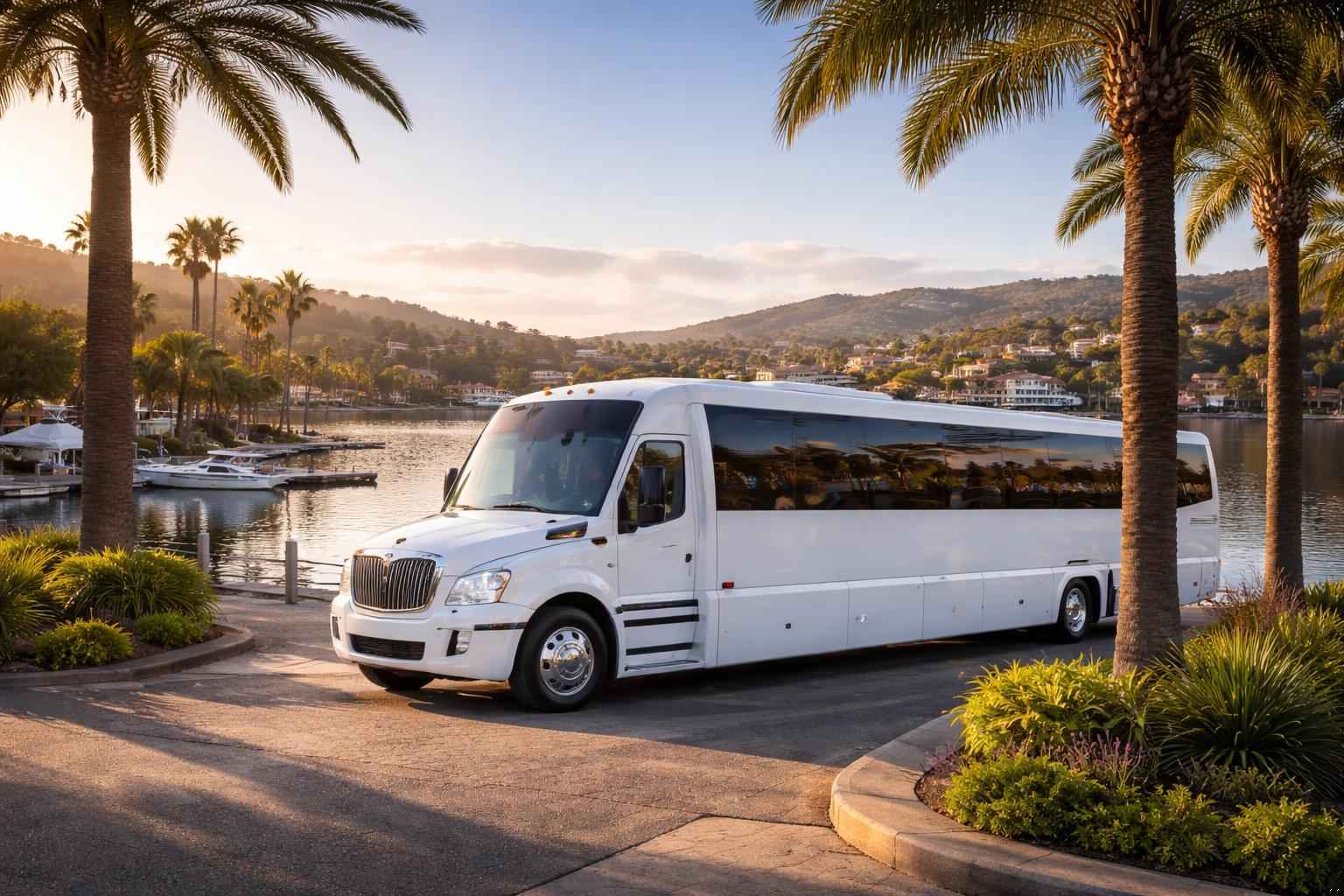 White Party Bus Rental Services In Lake San Marcos California