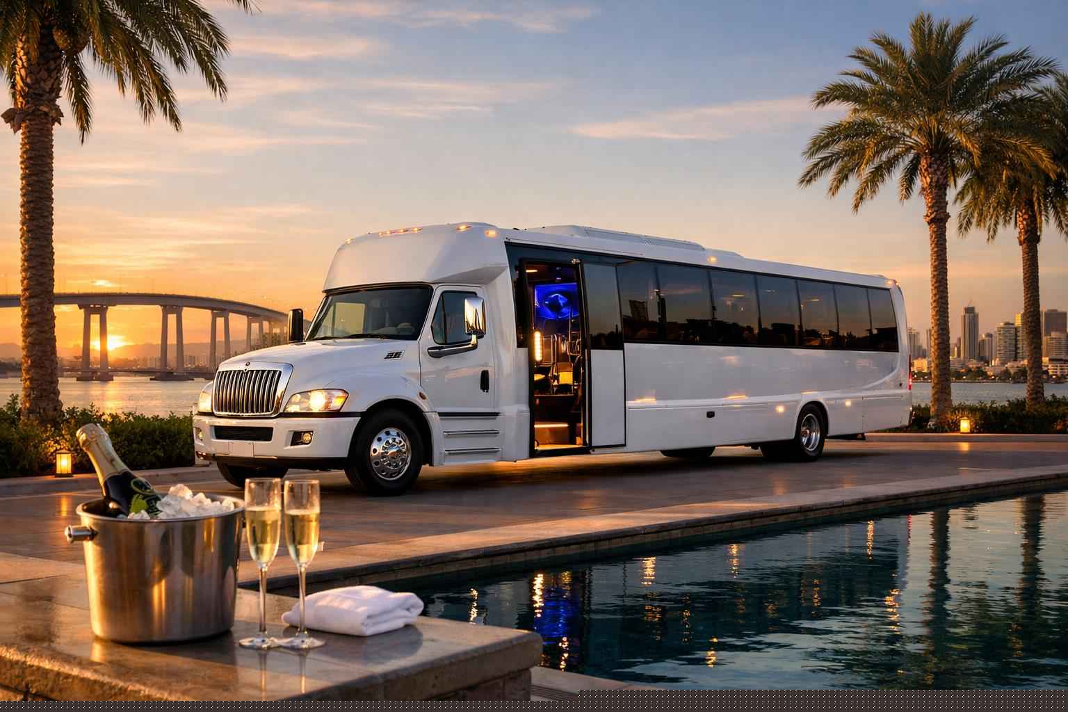White Party Bus Rental Services In National City California