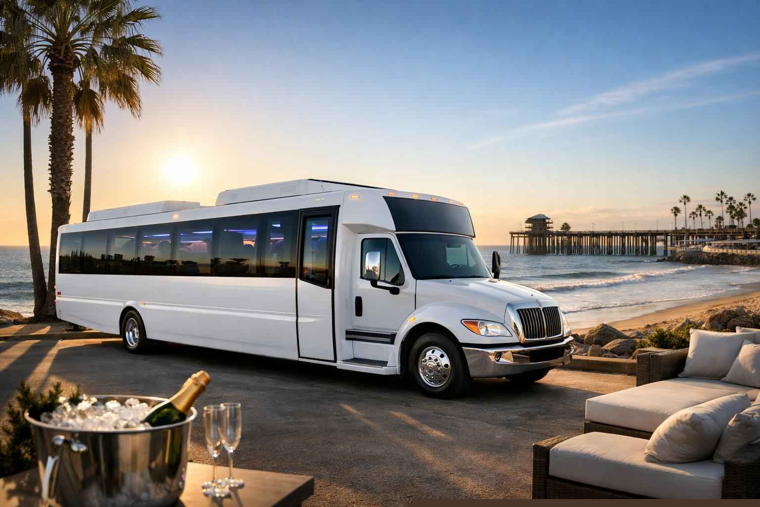 White Party Bus Rental Services In Oceanside California