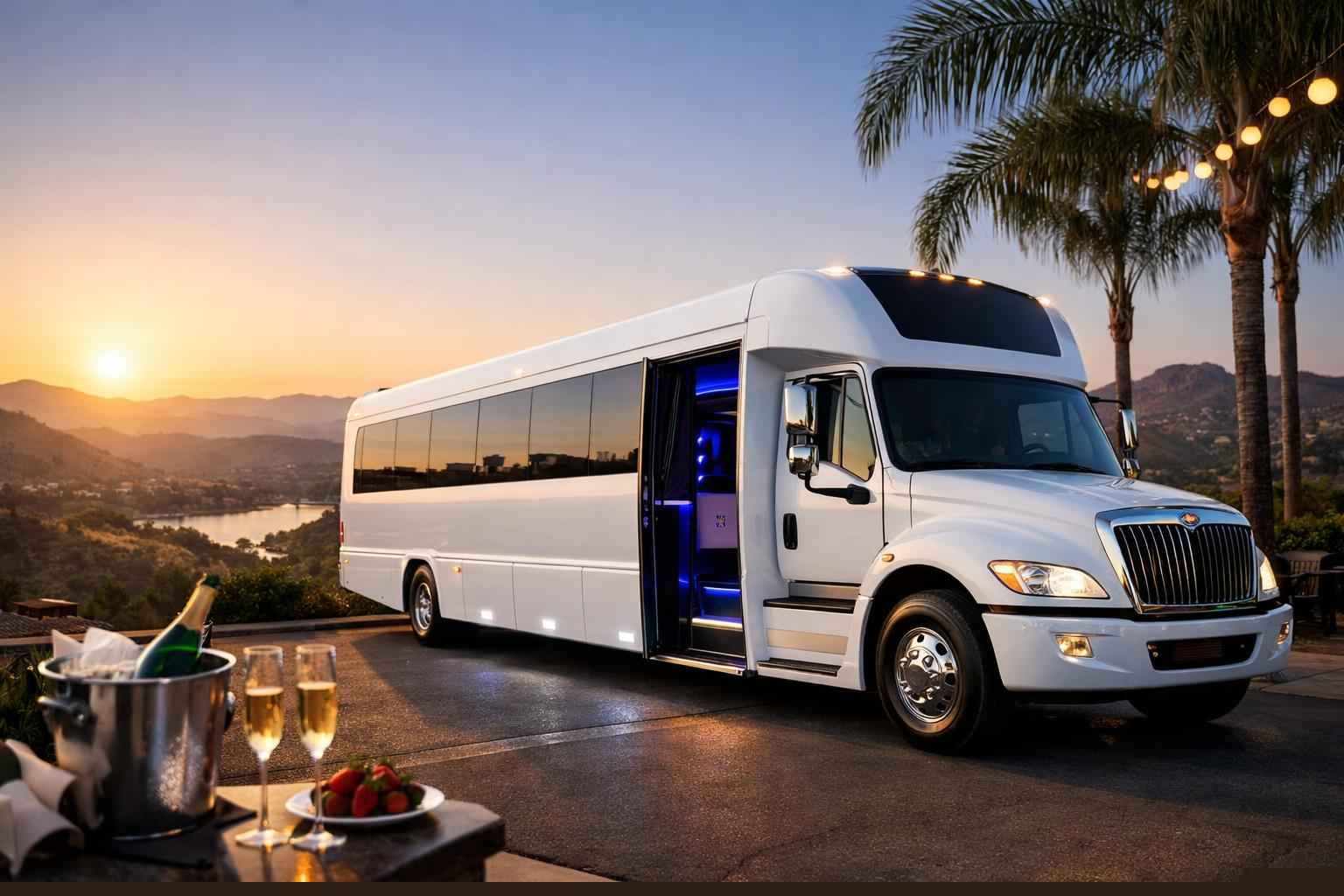 White Party Bus Rental In Poway California White Party Bus Rental Services In Poway California
