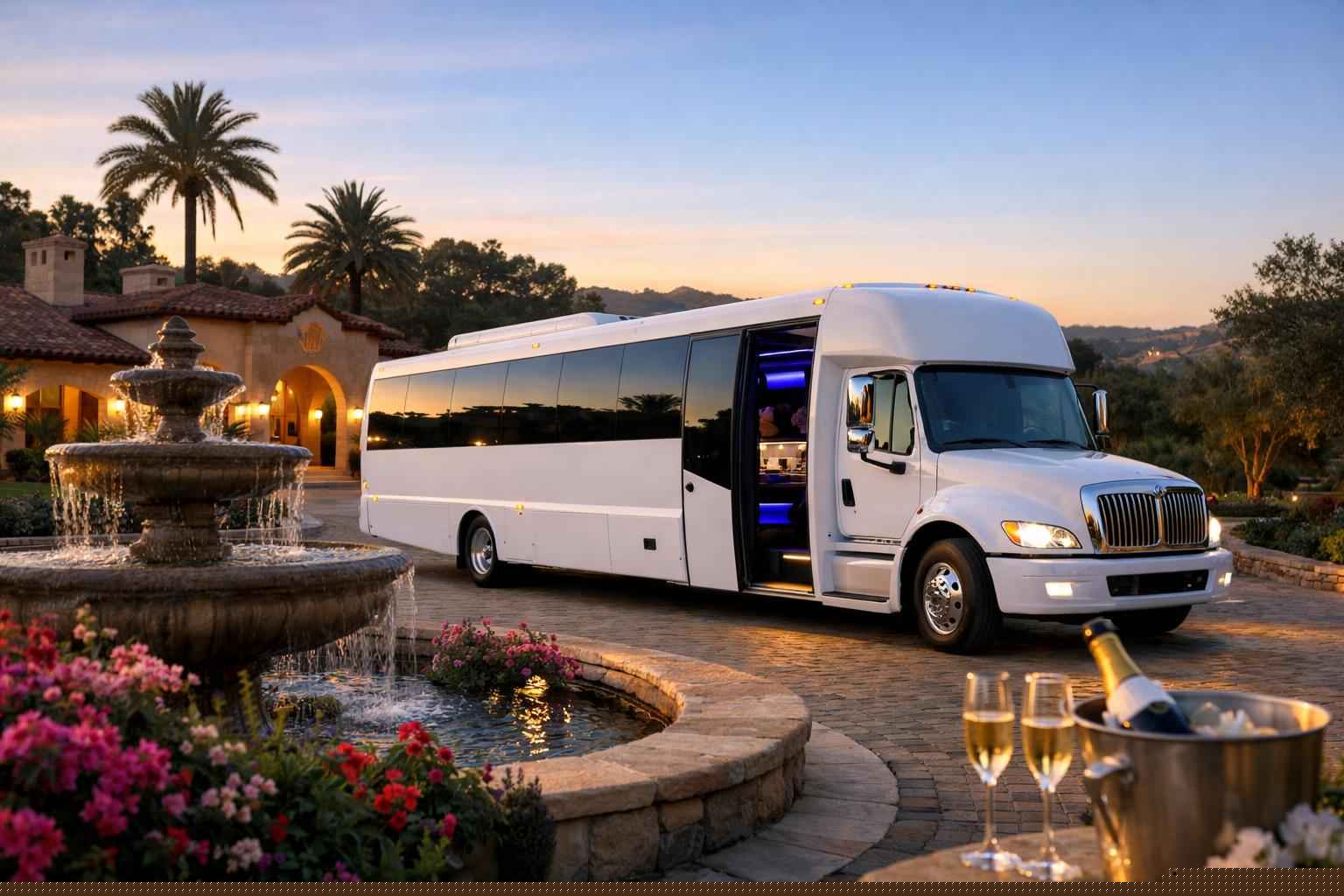 White Party Bus Rental Services In Rancho Santa Fe California