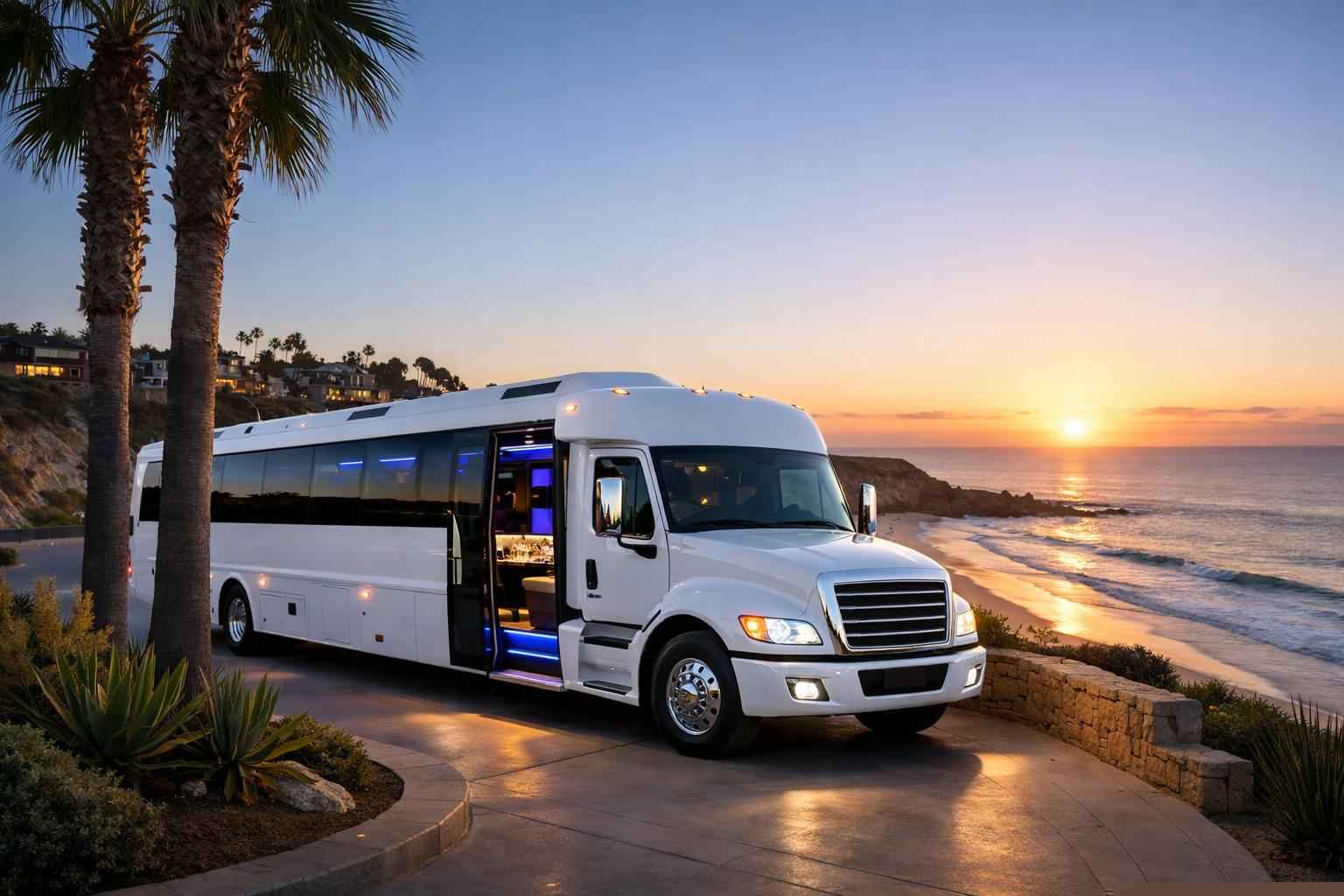 White Party Bus Rental In Solana Beach California White Party Bus Rental Services In Solana Beach California