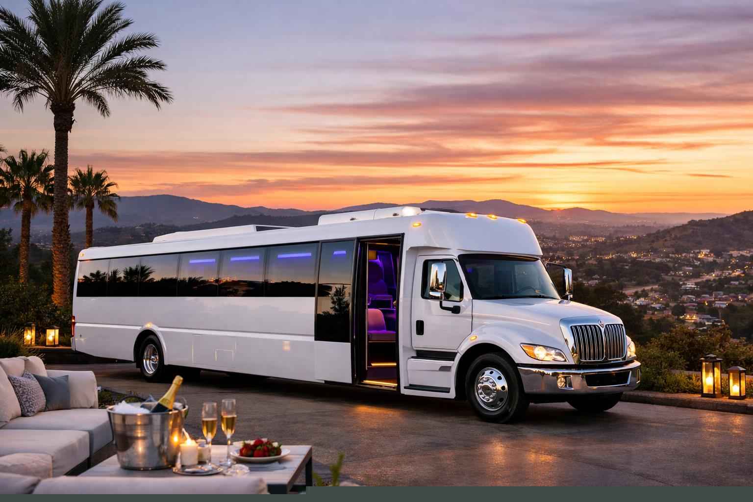 White Party Bus Rental Services In Vista California