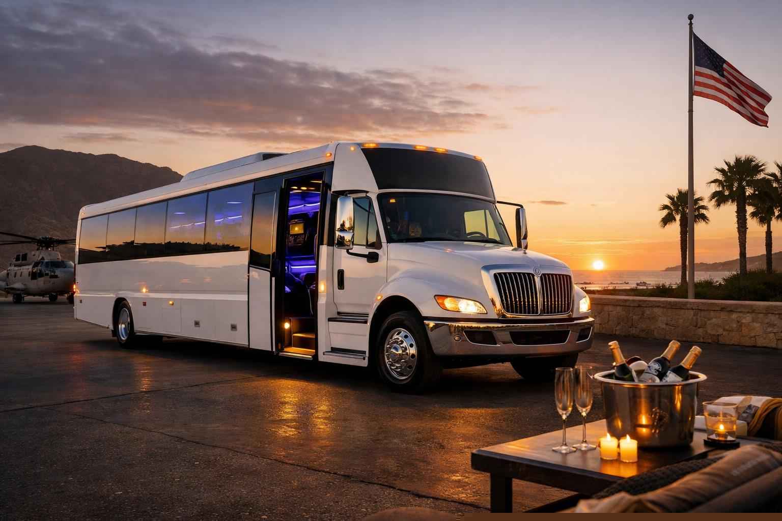 White Party Bus Rental In Camp Pendleton South California White Party Bus Service Camp Pendleton South Ca