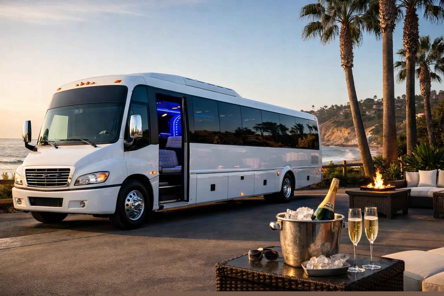 White Party Bus Service Del Mar Ca