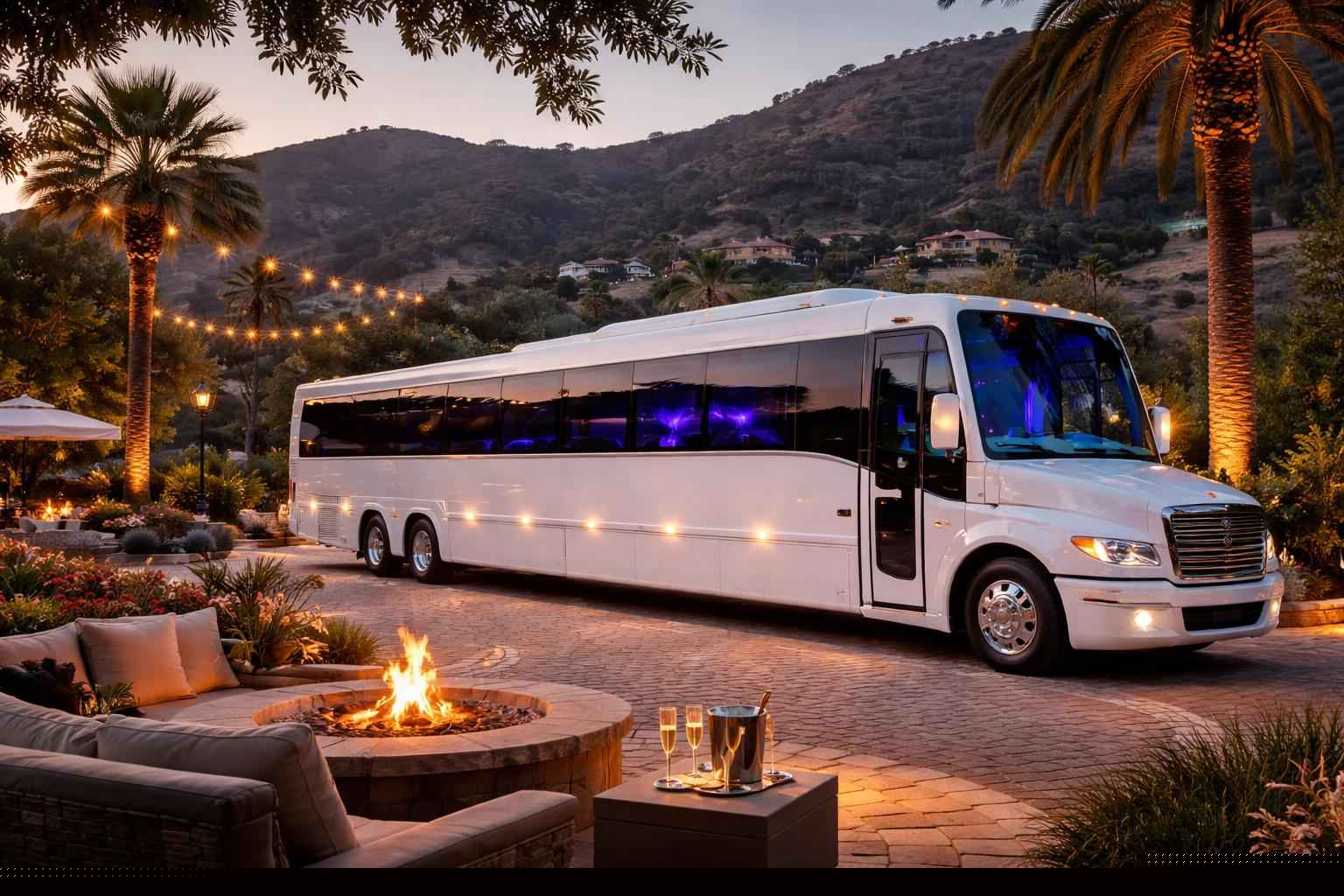 White Party Bus Service In Hidden Meadows Ca