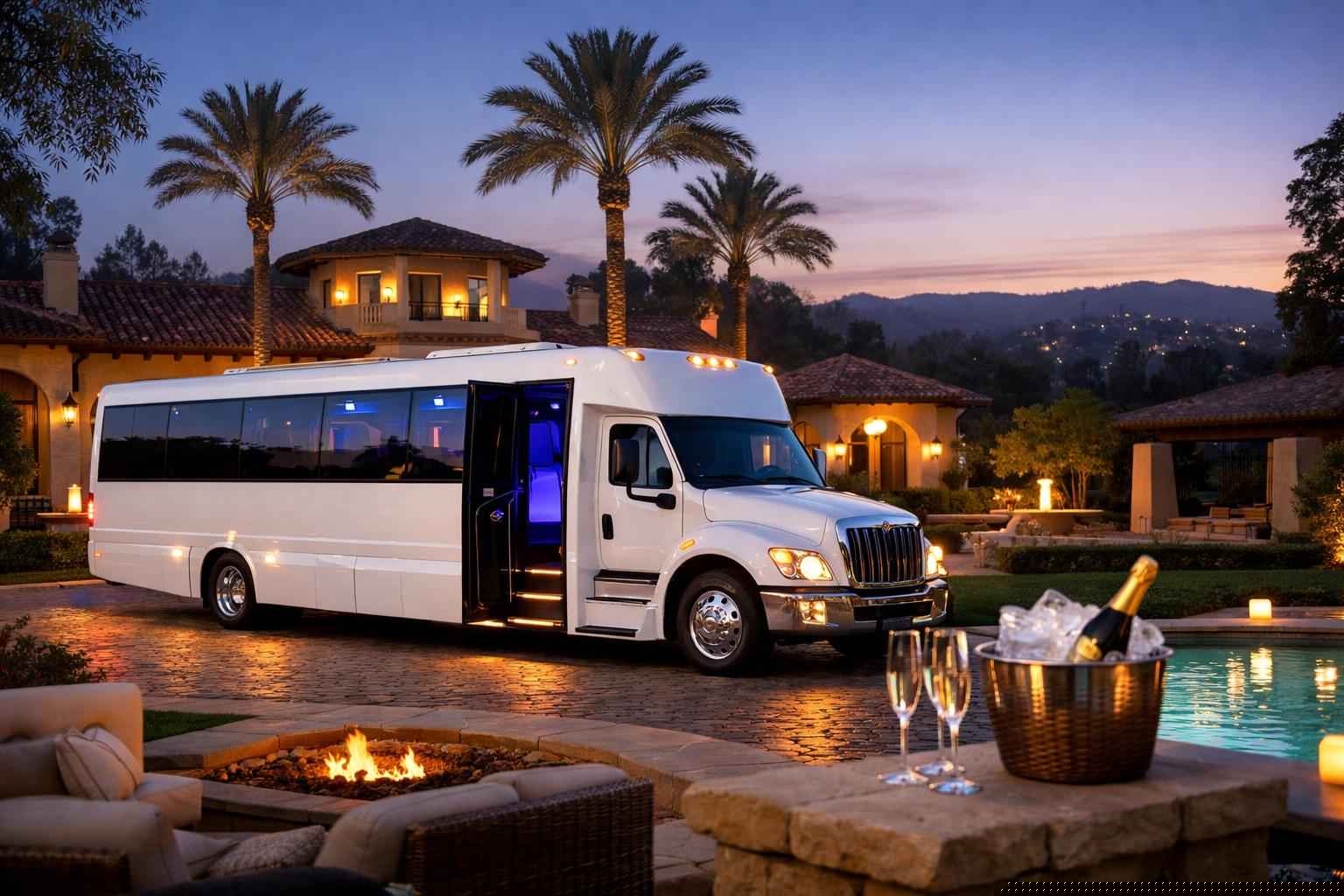 White Party Bus Service Rancho Santa Fe Ca