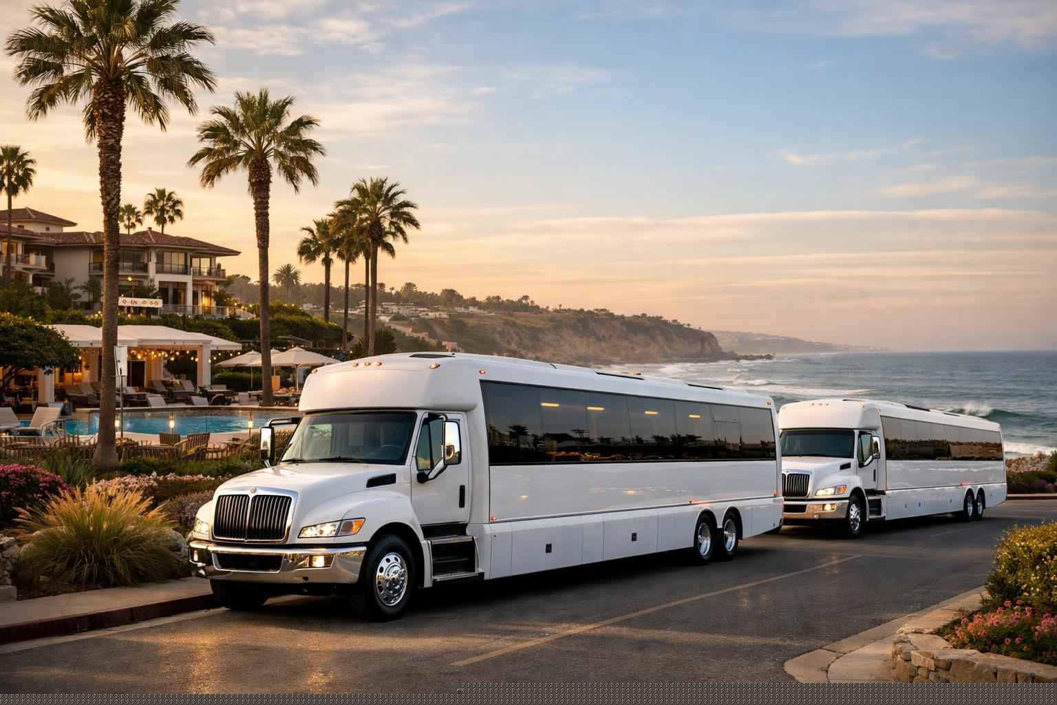 White Party Buses In Del Mar California