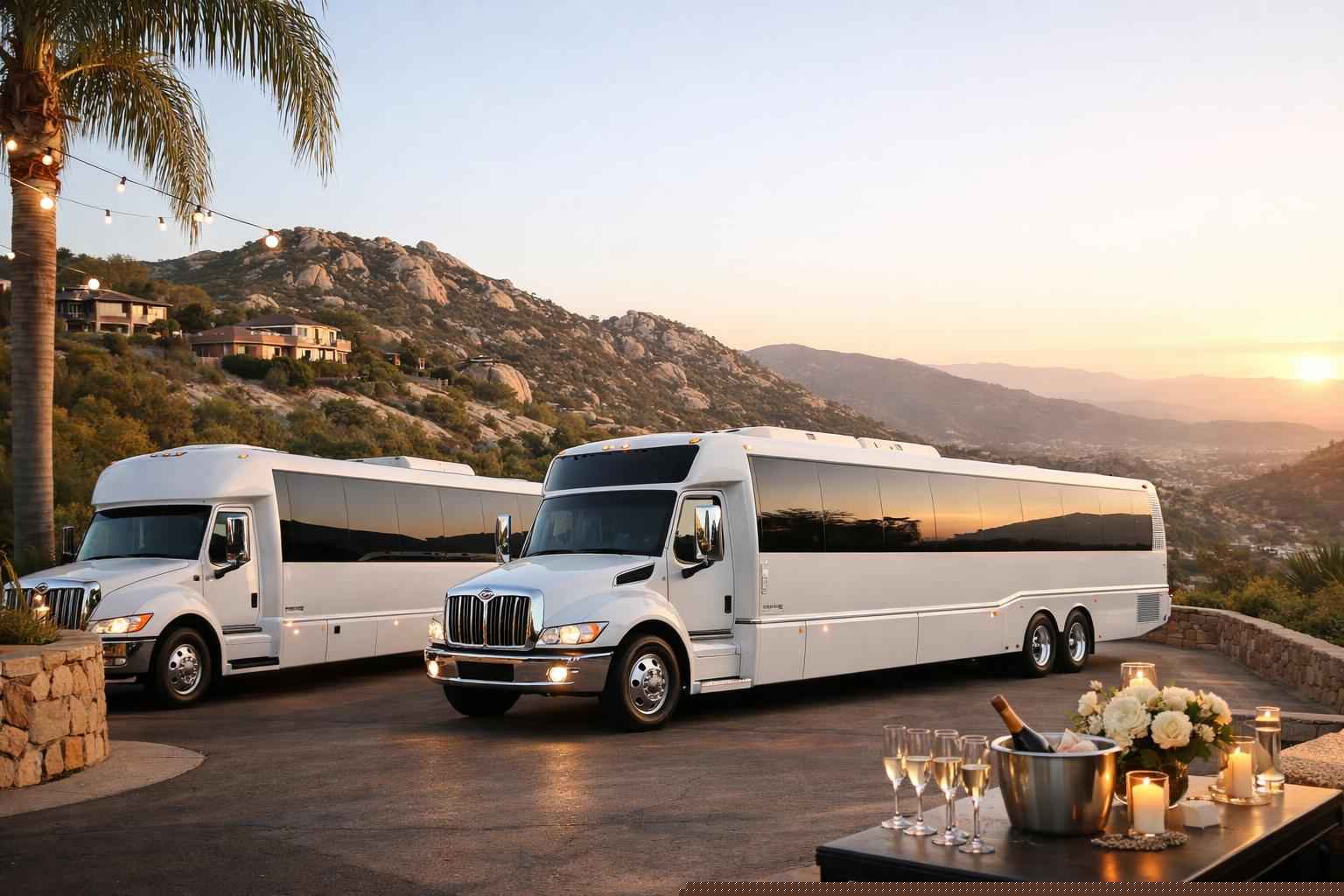 White Party Bus Rental In Granite Hills California White Party Buses In Granite Hills California
