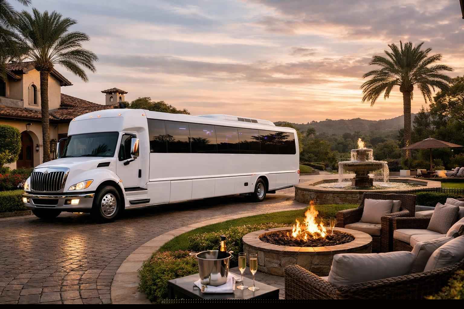 White Party Buses In Rancho Santa Fe California