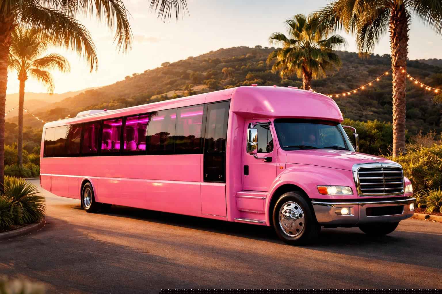 Best Pink Party Bus Company In Harbison Canyon