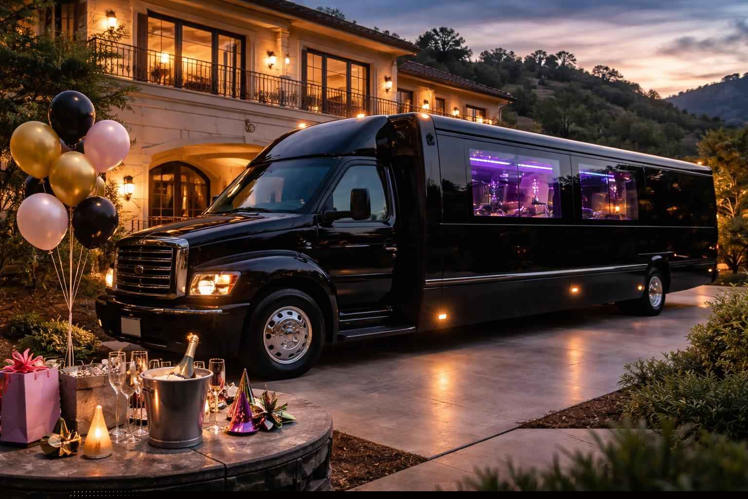 Birthday Limo Bus Rental Harbison Canyon CA
