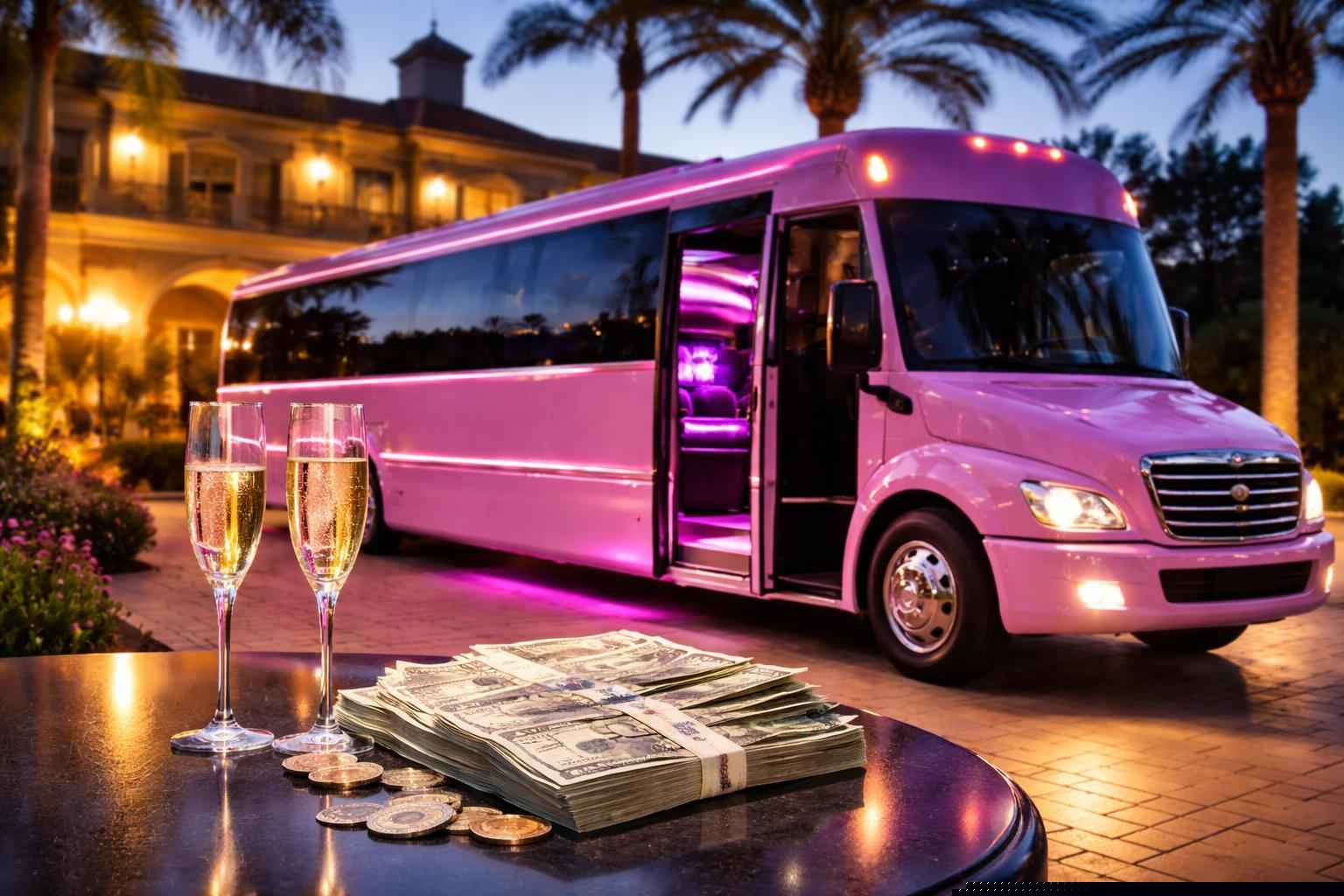 How Much Does Pink Party Bus Rental Cost In Fairbanks Ranch Ca