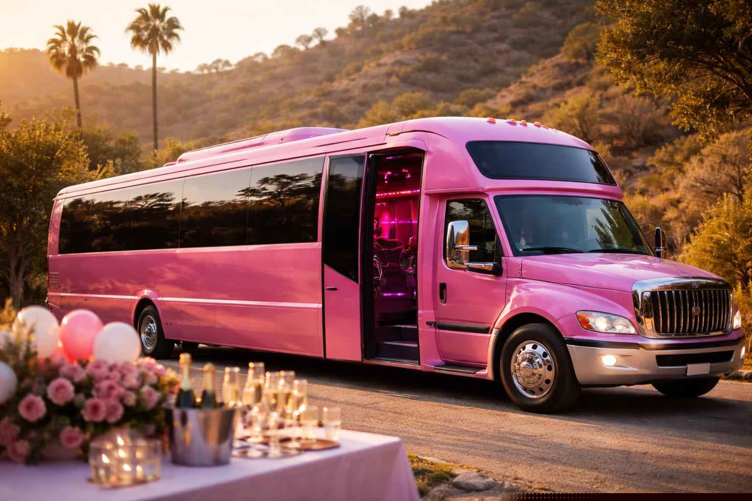 Pink Bachelorette Party Bus Harbison Canyon