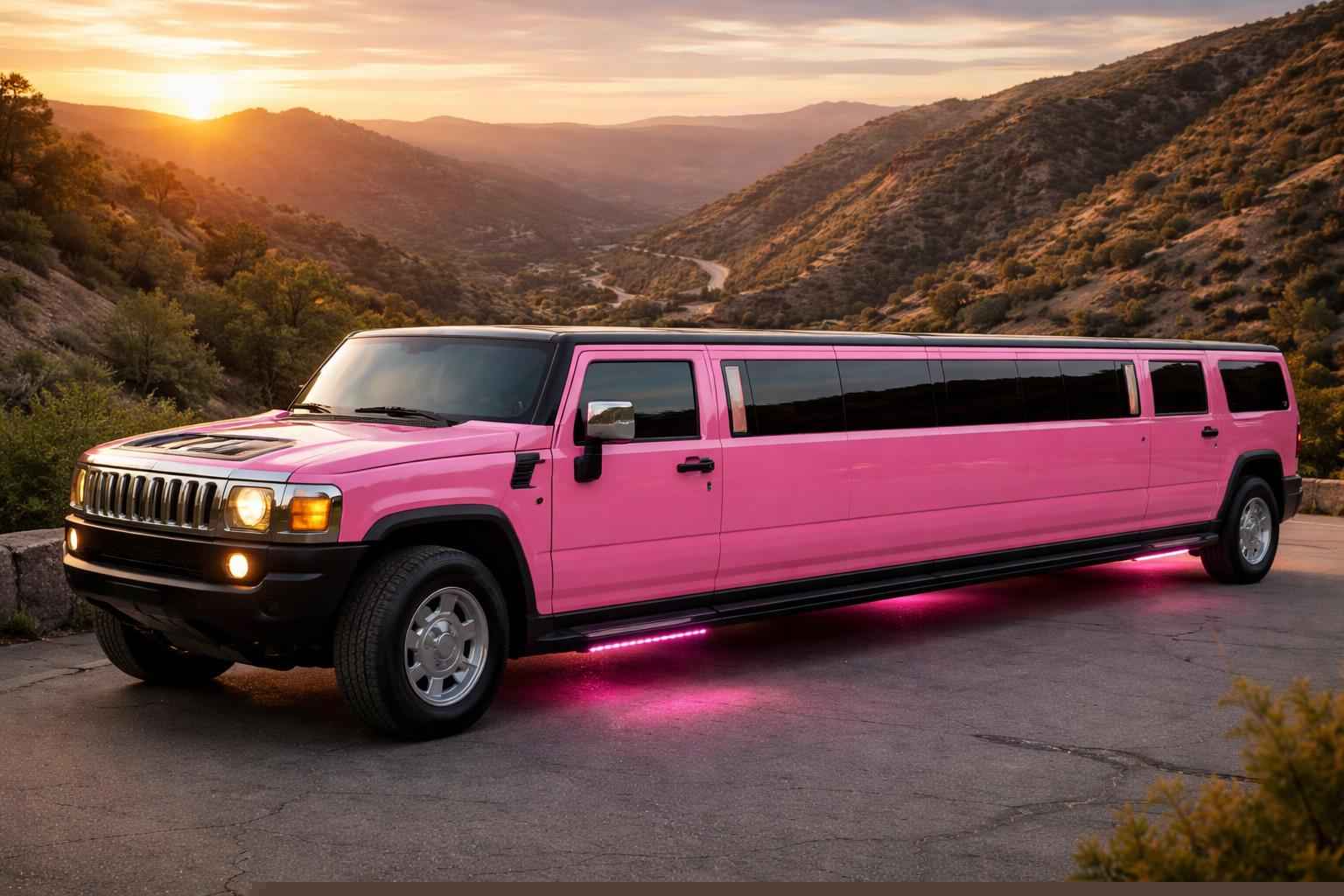 Pink Hummer Limo Rental Near Harbison Canyon
