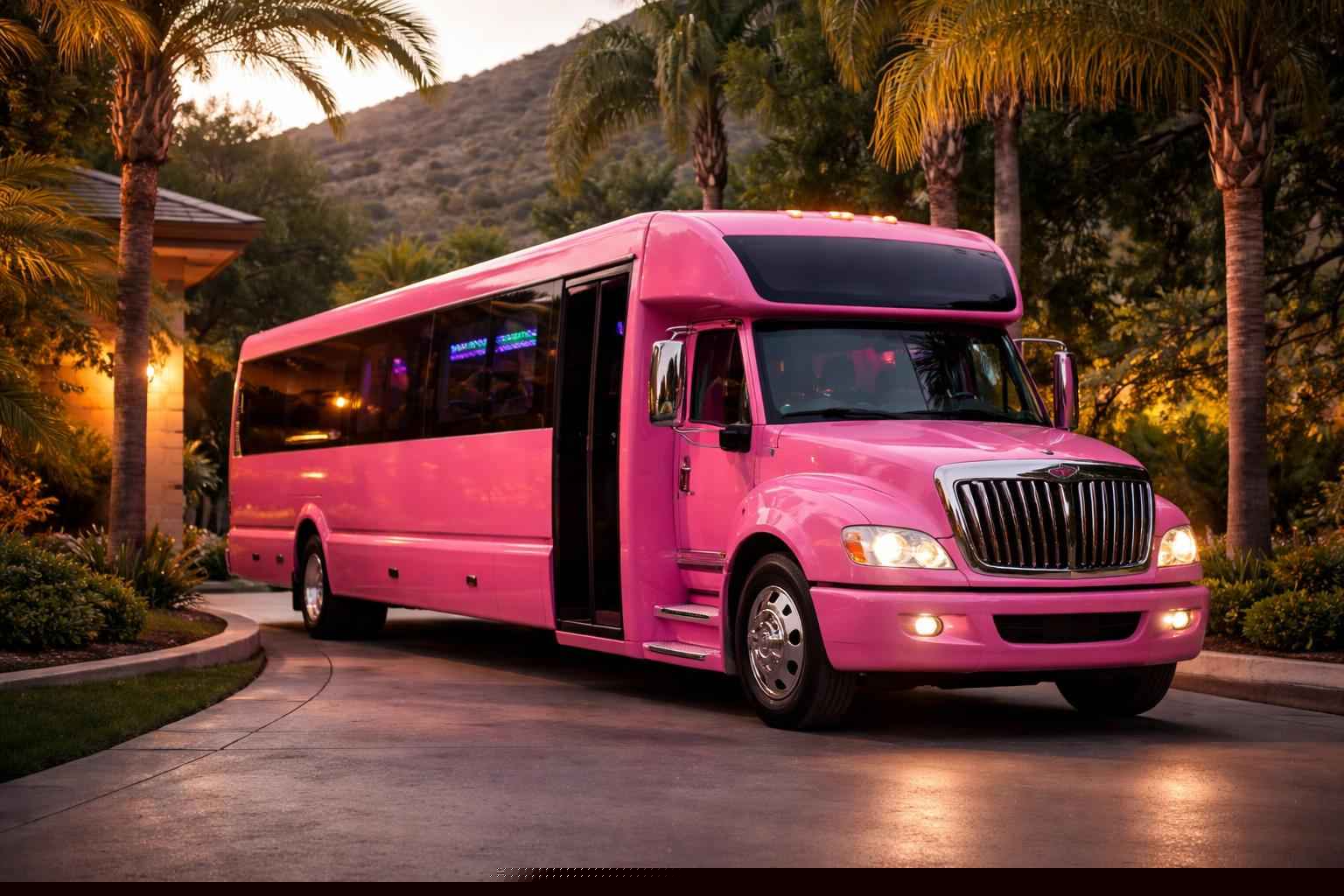Pink Limo Bus Rental In Harbison Canyon CA