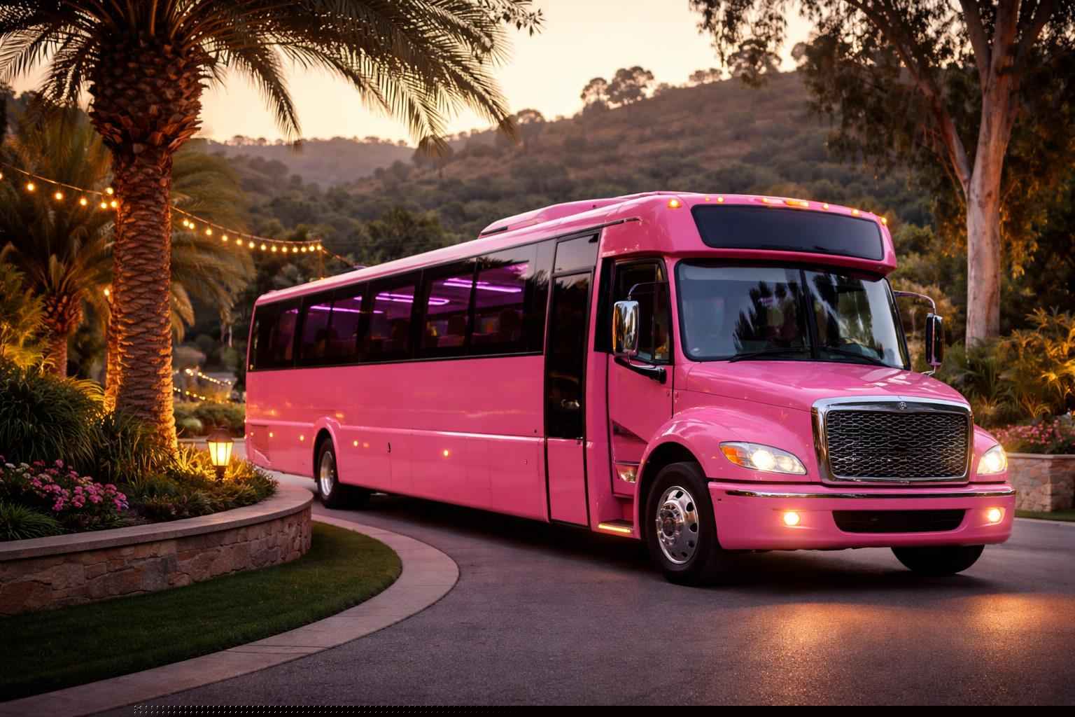 Pink Party Bus Near Me In Eucalyptus Hills