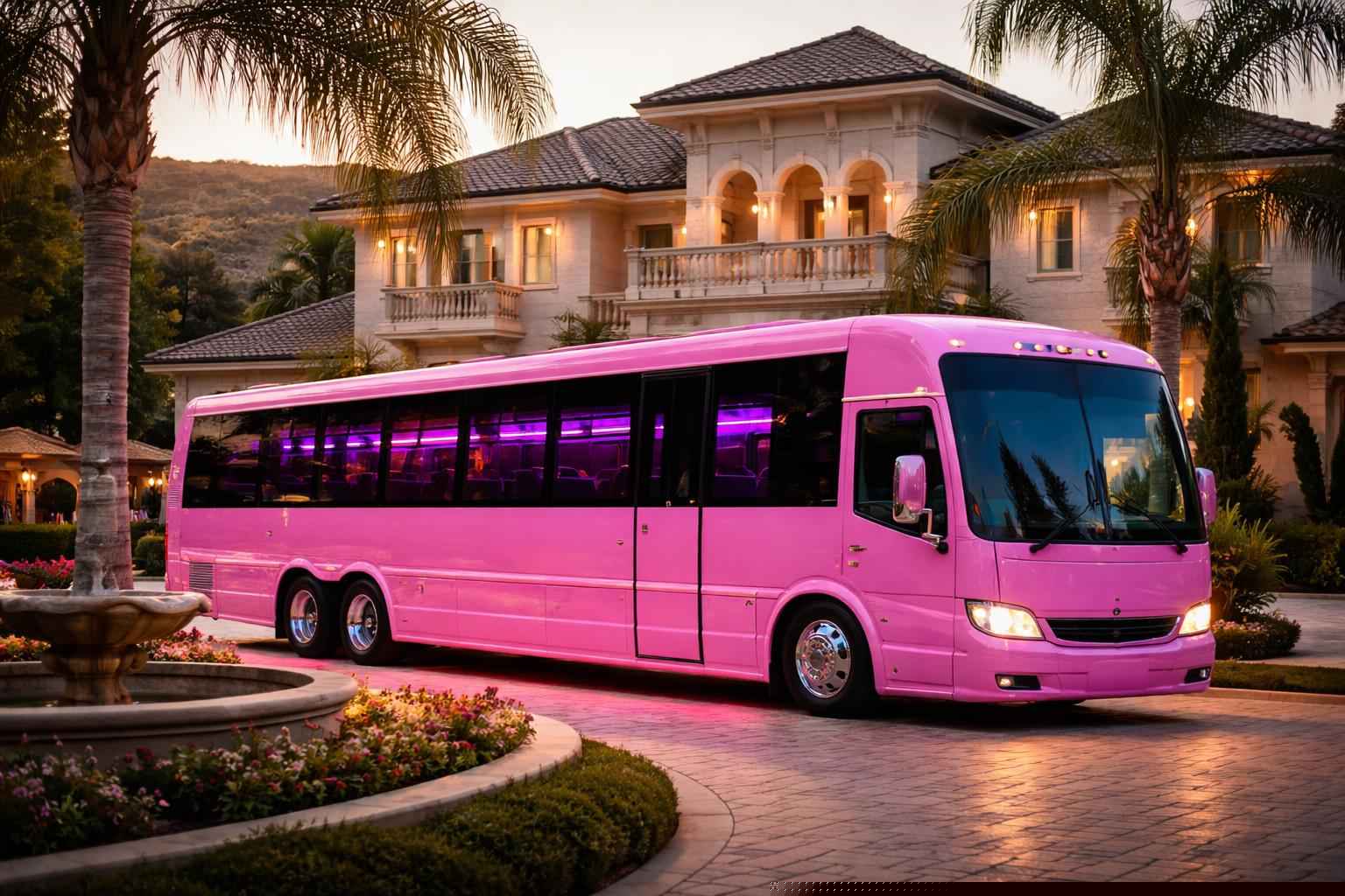 Pink Party Bus Rental Services In Fairbanks Ranch Ca