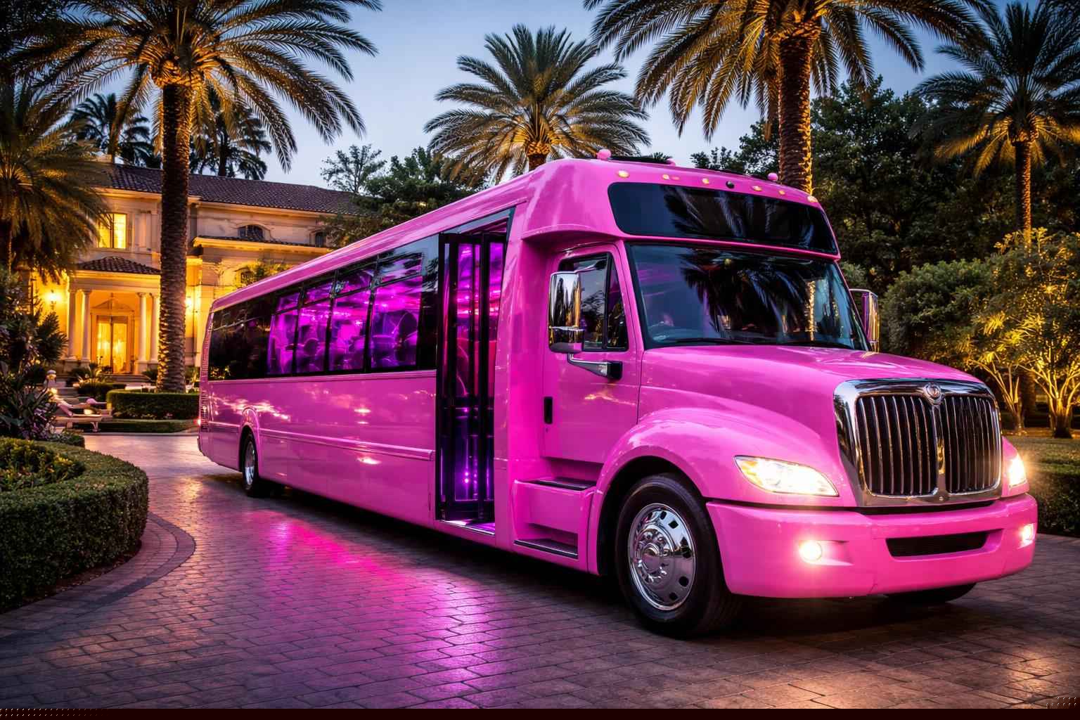 Pink Party Bus Service In Fairbanks Ranch Ca