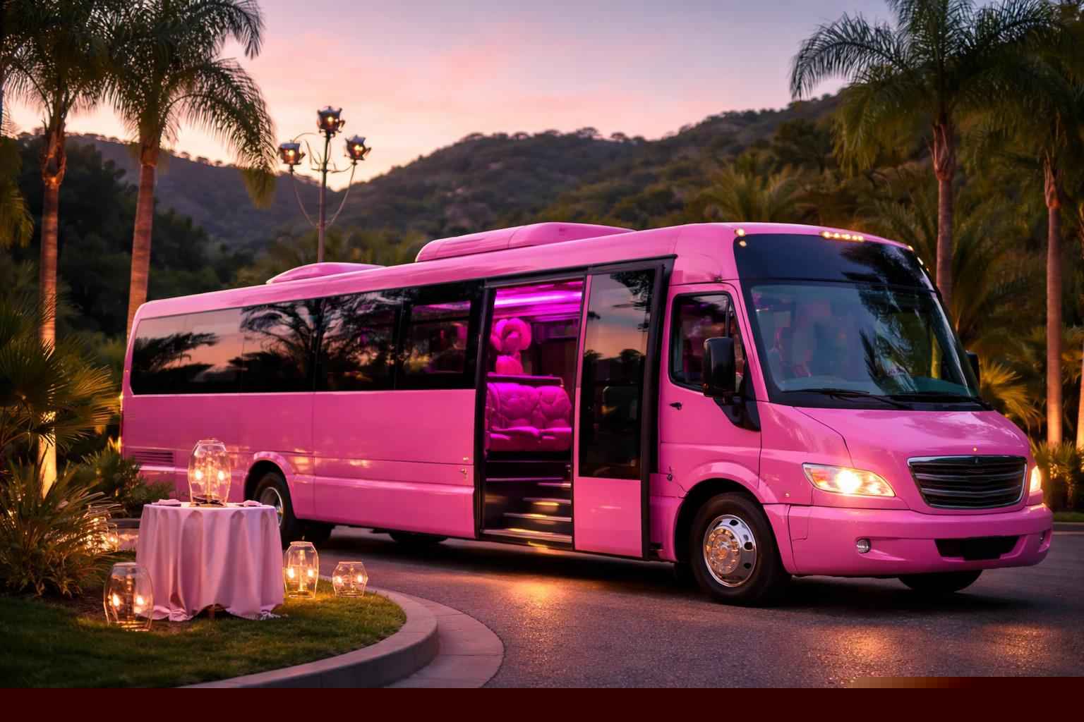 Pink Prom Party Bus Rental Harbison Canyon