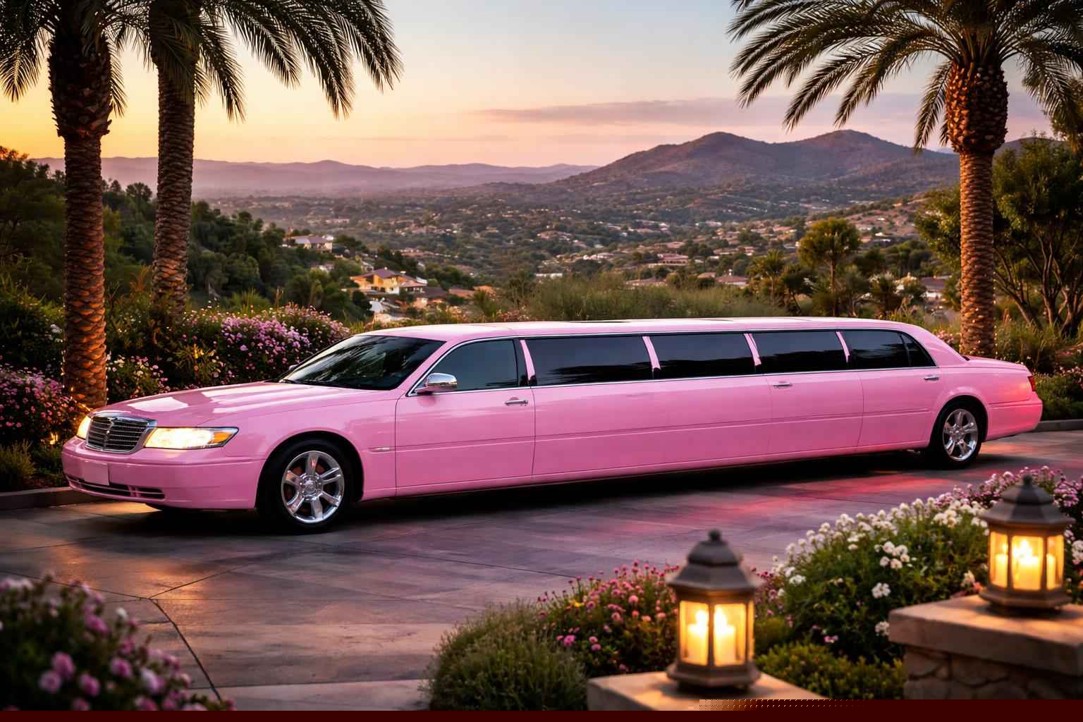 Pink Stretch Limo Rental Eucalyptus Hills CA