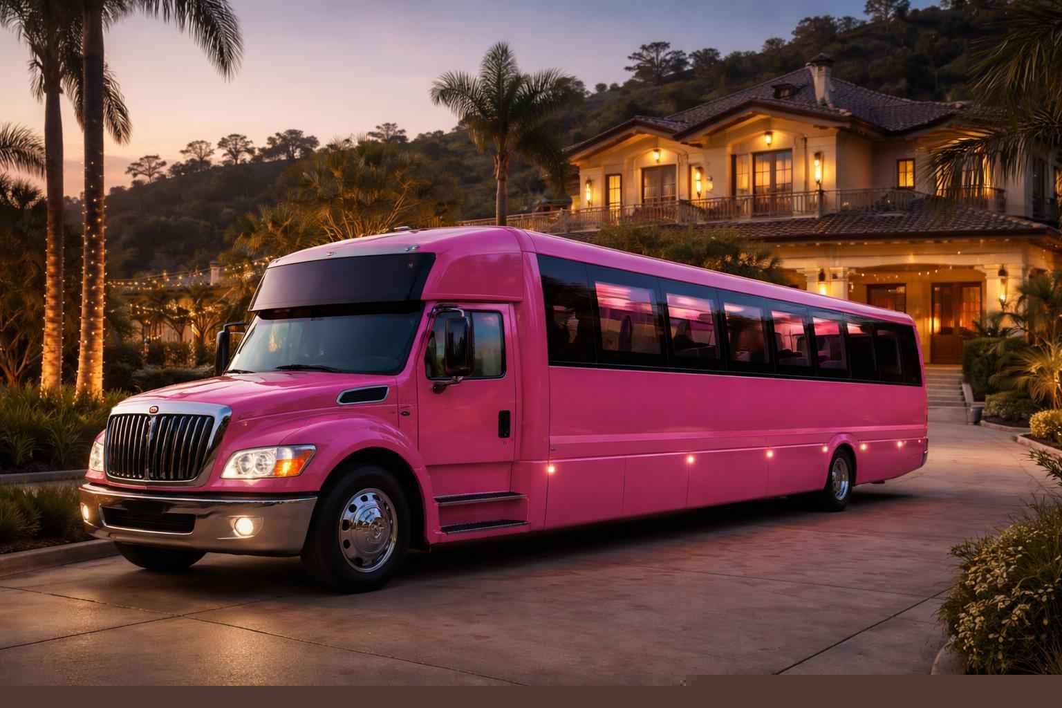 Rent A Pink Party Bus In Eucalyptus Hills CA