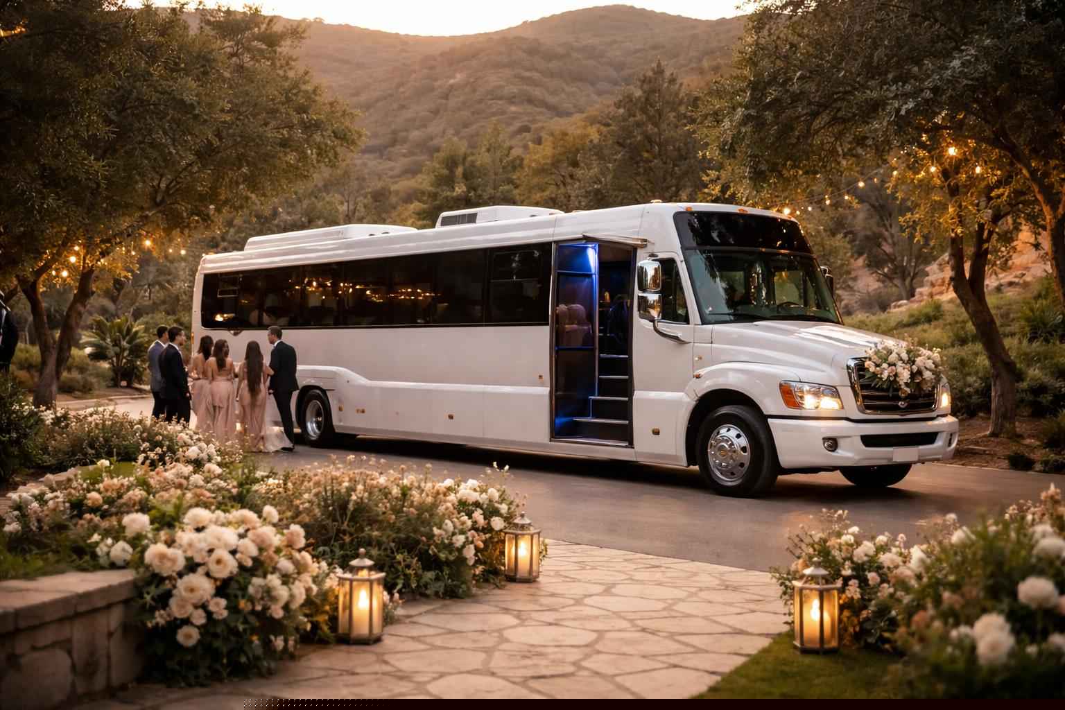 Wedding Party Bus Rental In Harbison Canyon CA