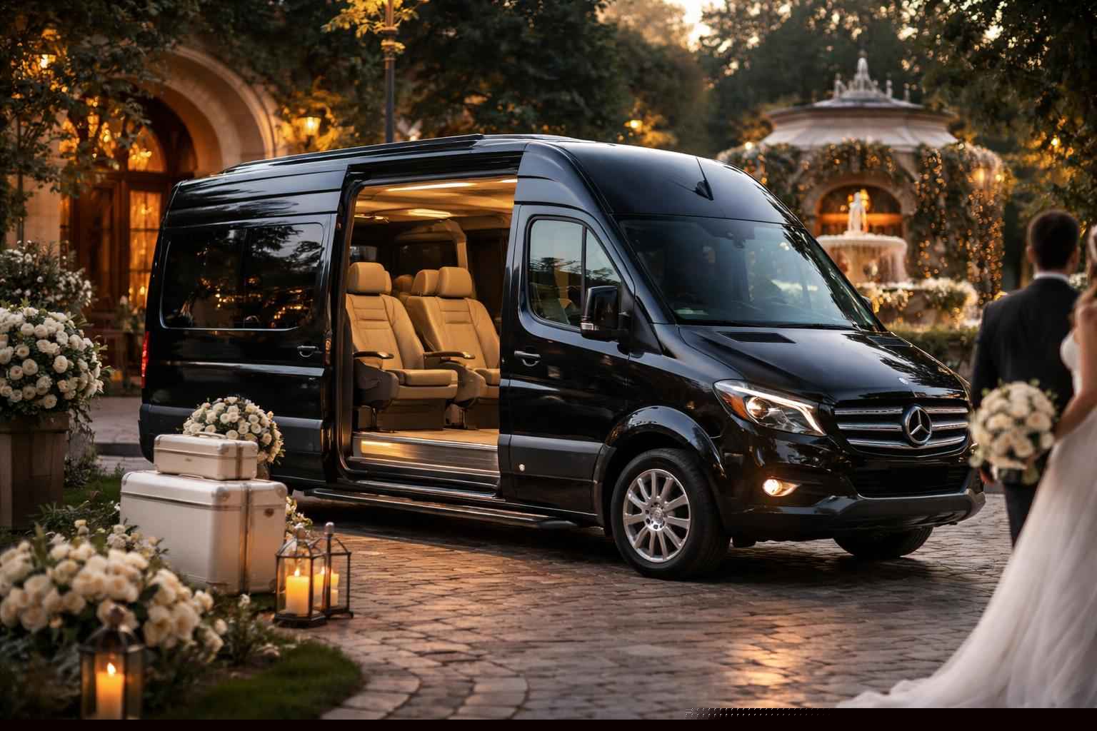 Sprinter Van Rental With Driver In Eucalyptus Hills California Wedding Sprinter Van Transportation