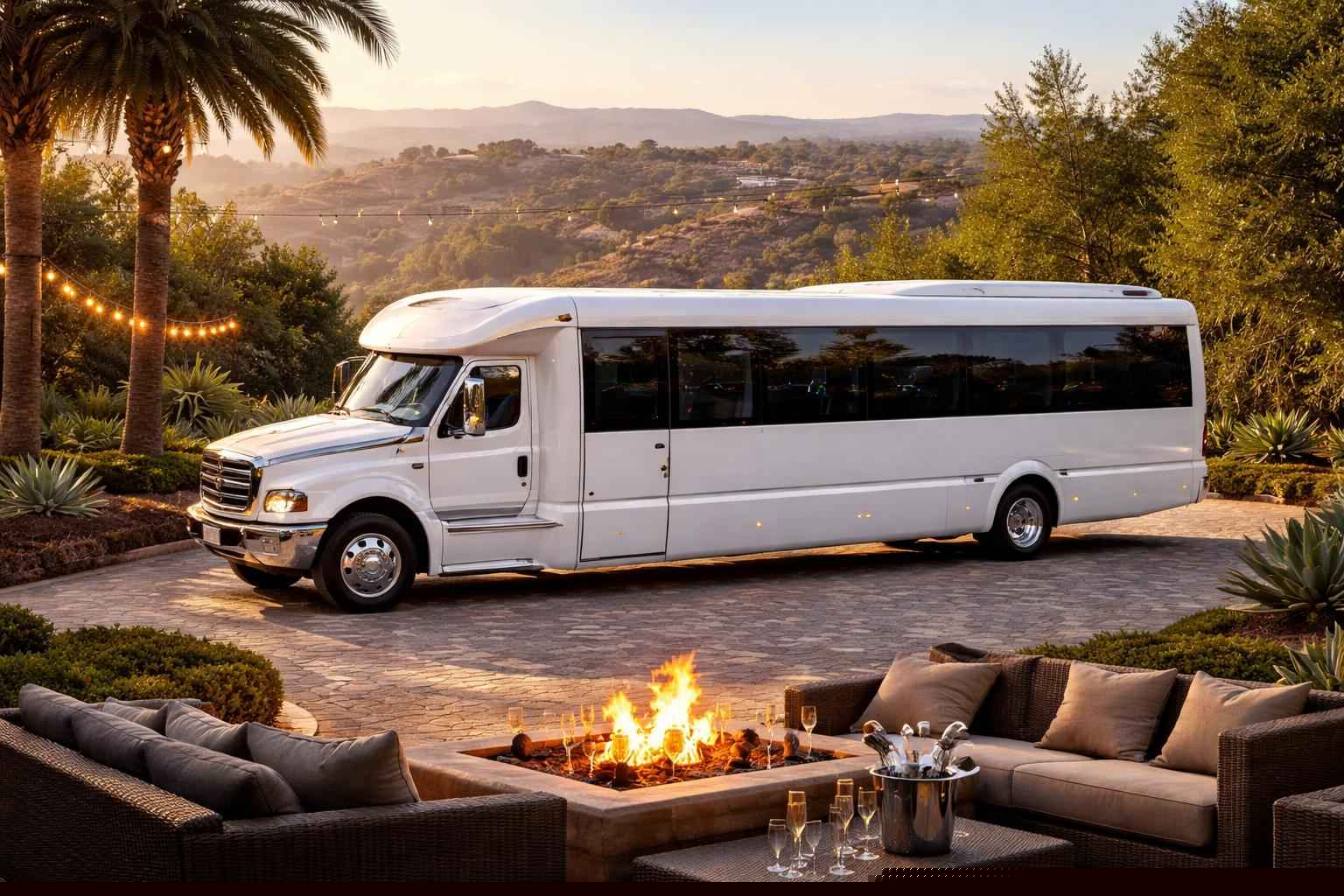 White Party Bus Rental Prices In Eucalyptus Hills