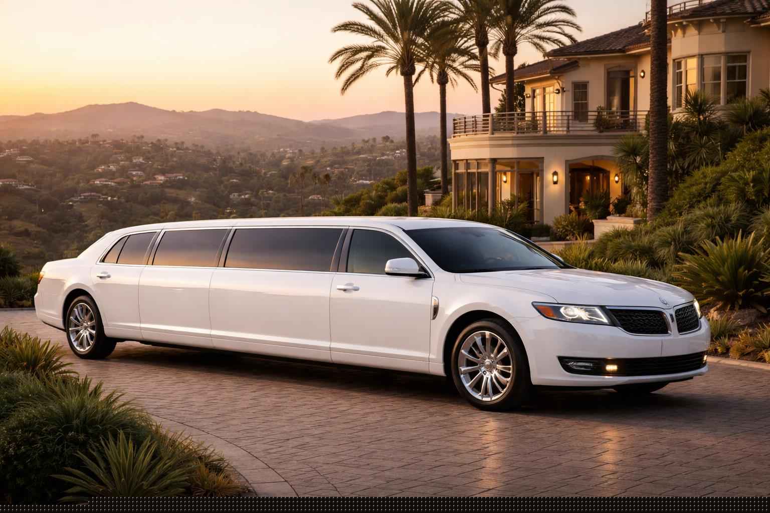 White Prom Limo Rental Eucalyptus Hills CA