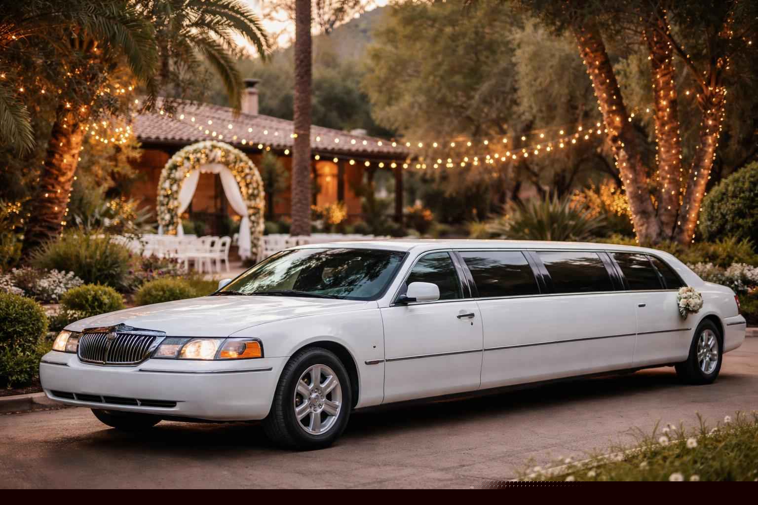 White Wedding Limo Rental In Harbison Canyon